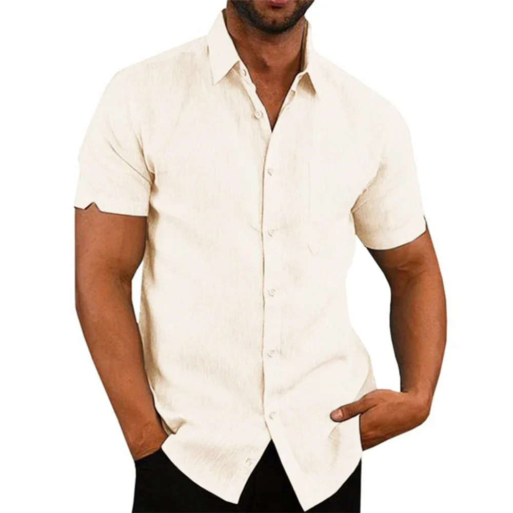 Timothy | Cotton Linen Short-Sleeved Shirt - Image 3