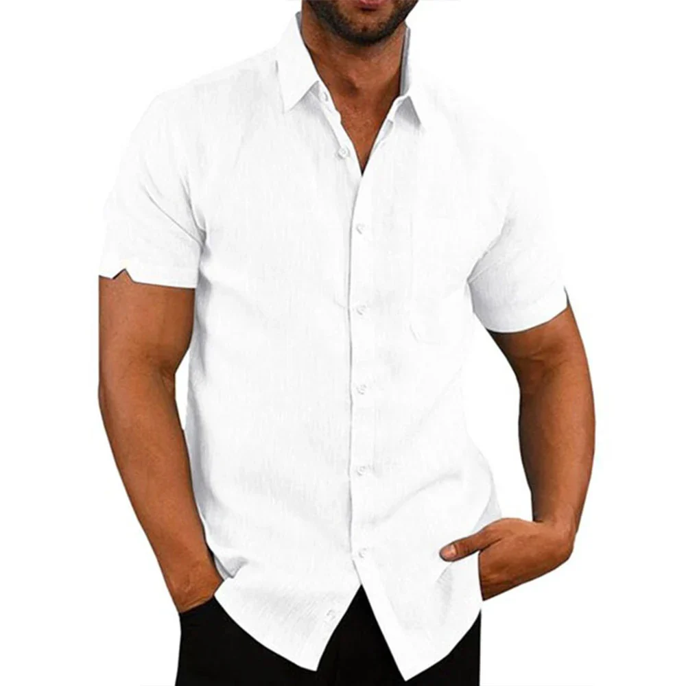 Timothy | Cotton Linen Short-Sleeved Shirt - Image 5