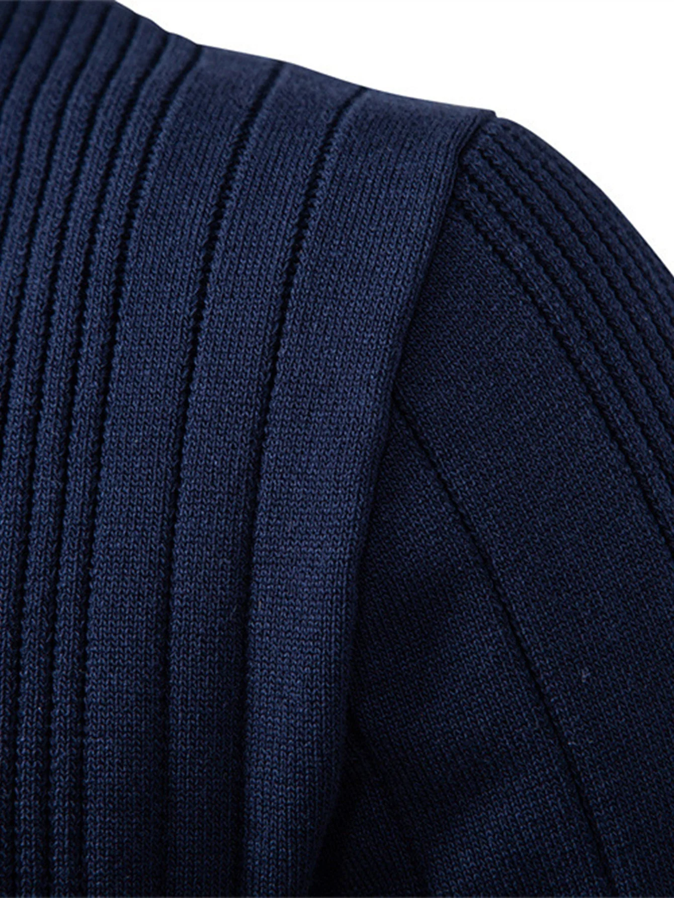 Timothy | Long Sleeved Knitted Stripe Jacquard Polo Shirt - Image 10