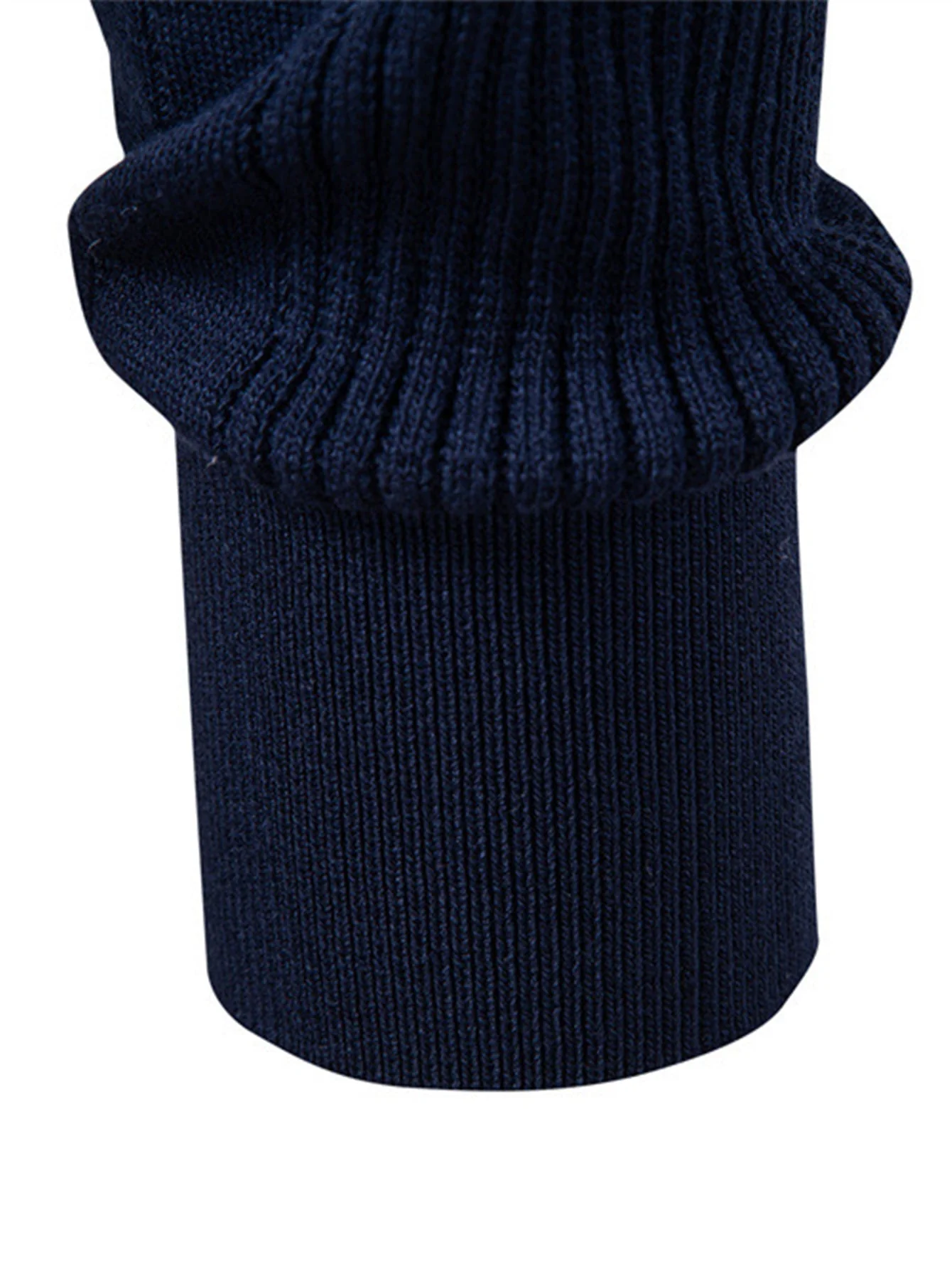 Timothy | Long Sleeved Knitted Stripe Jacquard Polo Shirt - Image 3