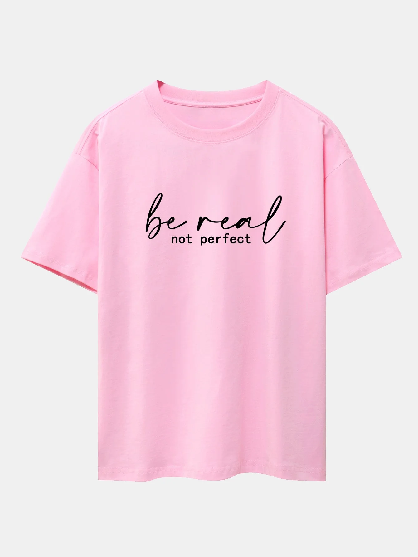 Tito® | Be Real Not Perfect Print Drop Shoulder Oversize T-Shirt - Image 12