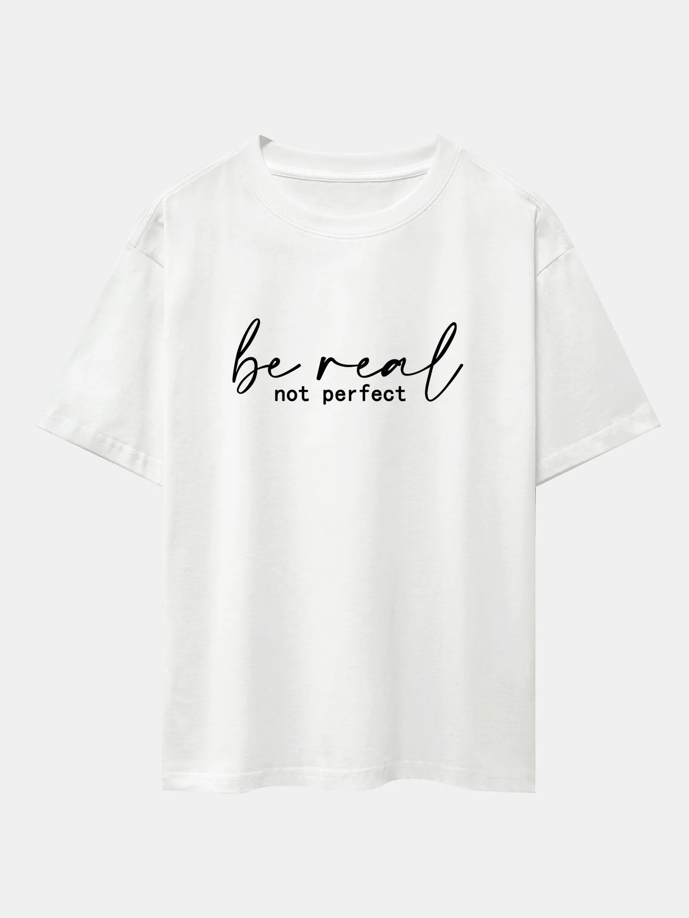 Tito® | Be Real Not Perfect Print Drop Shoulder Oversize T-Shirt - Image 3