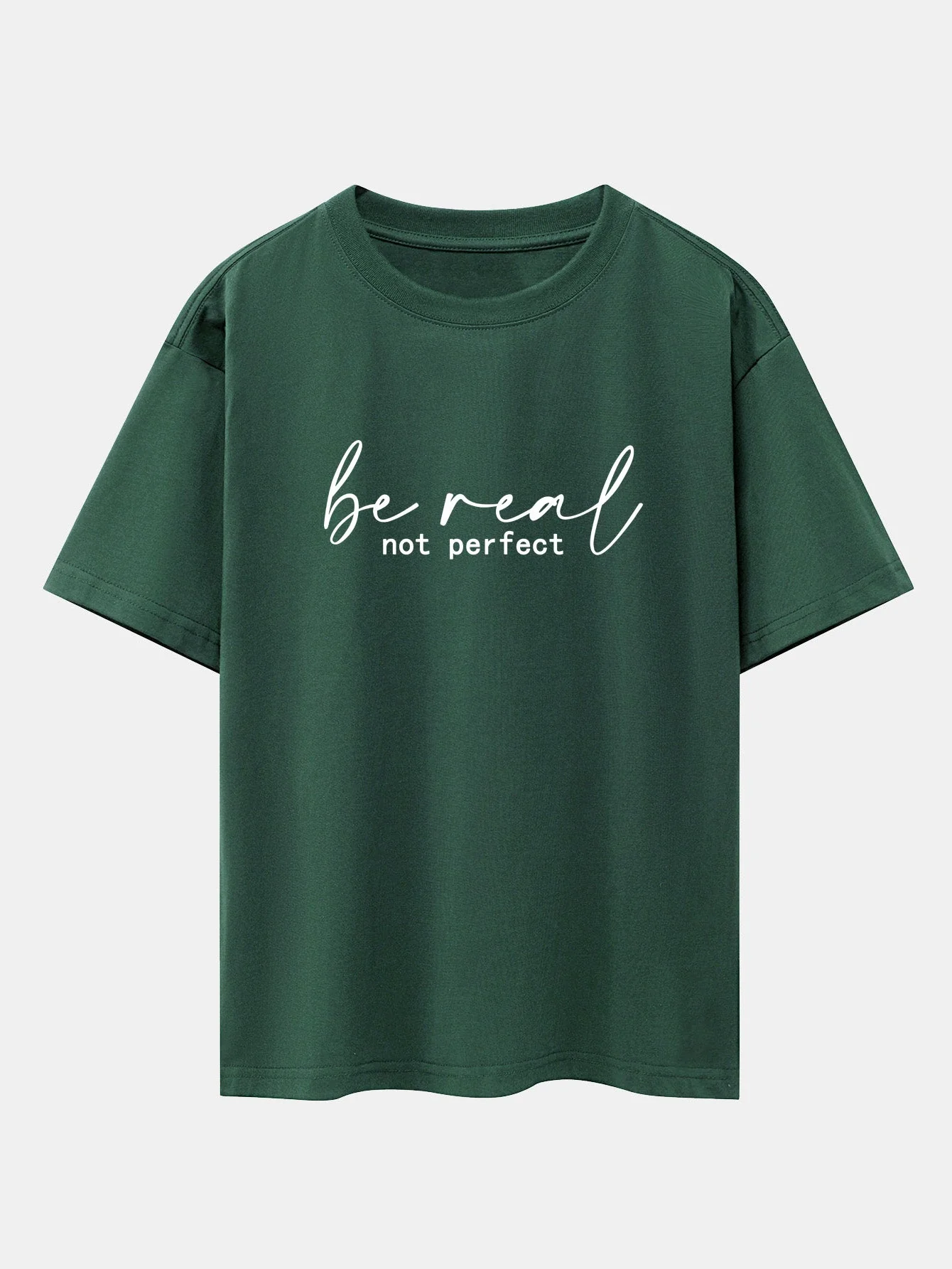 Tito® | Be Real Not Perfect Print Drop Shoulder Oversize T-Shirt - Image 8