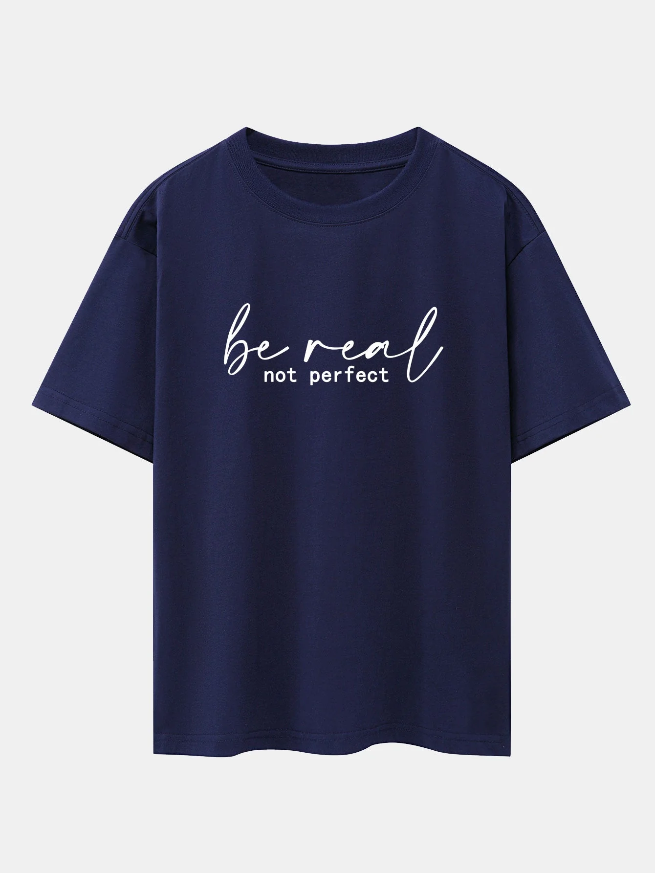 Tito® | Be Real Not Perfect Print Drop Shoulder Oversize T-Shirt - Image 9
