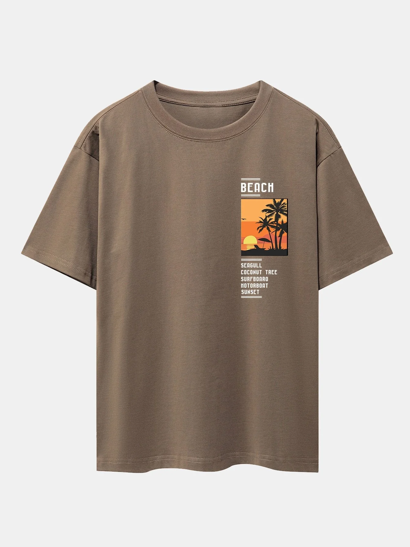 Tobías® | Beach Scenery Slogan Print Drop Shoulder Oversize T-Shirt - Image 8