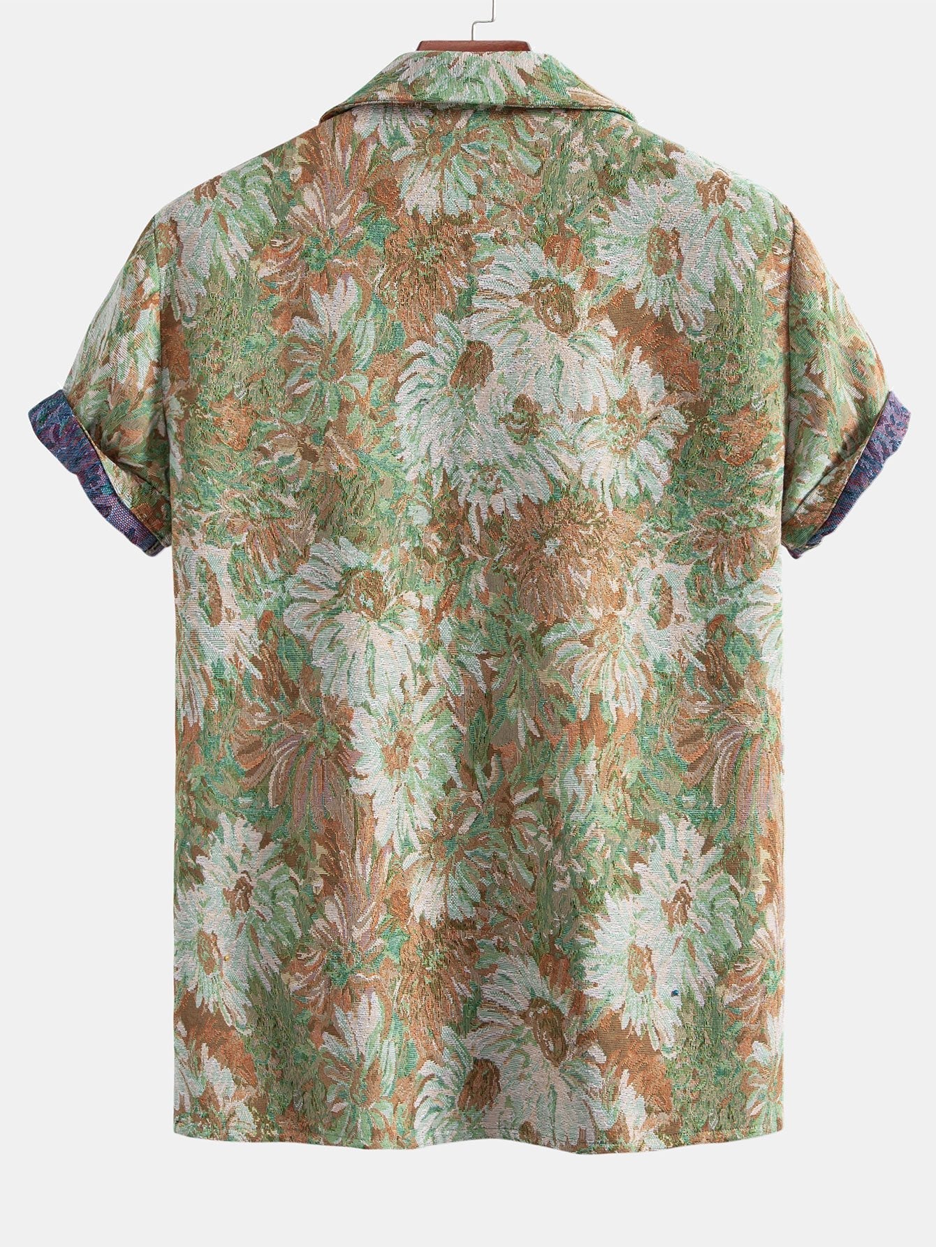 Tobías® | Painted Floral Jacquard Cuban Shirt - Image 4