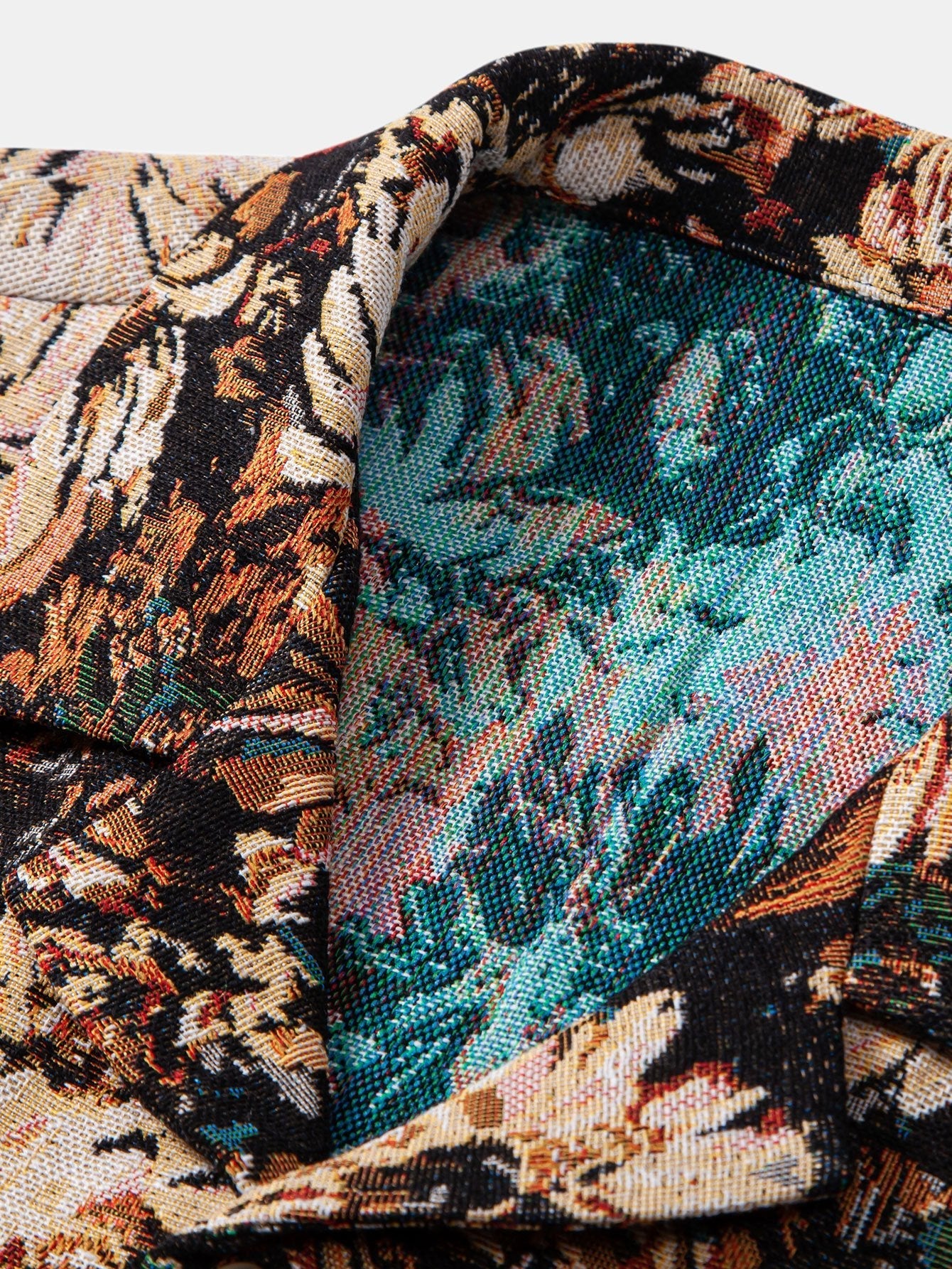 Tobías® | Painted Floral Jacquard Cuban Shirt - Image 7