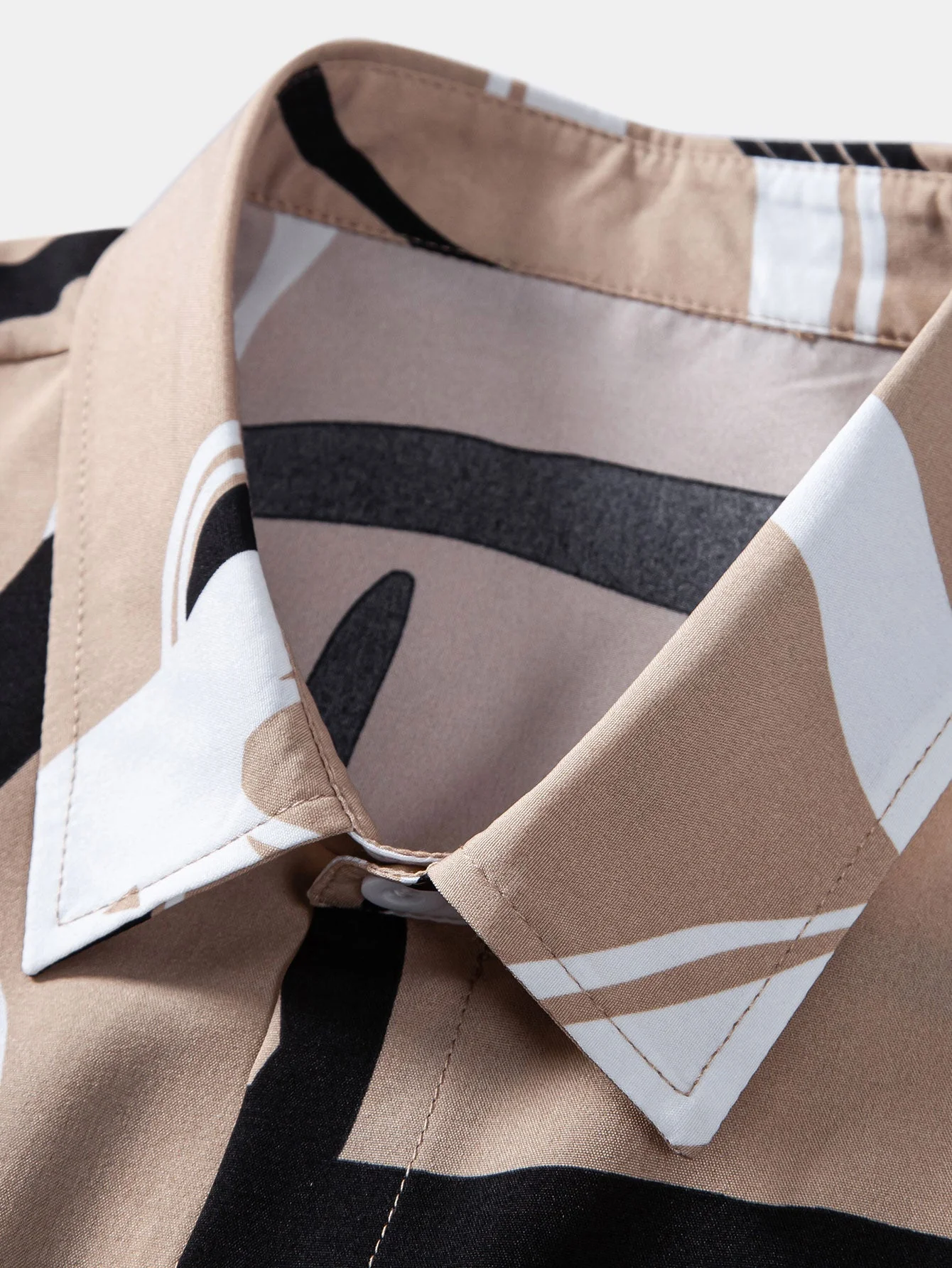 Todd® | Abstract Print Button Up Shirt & Solid Drawstring Swim Shorts - Image 13