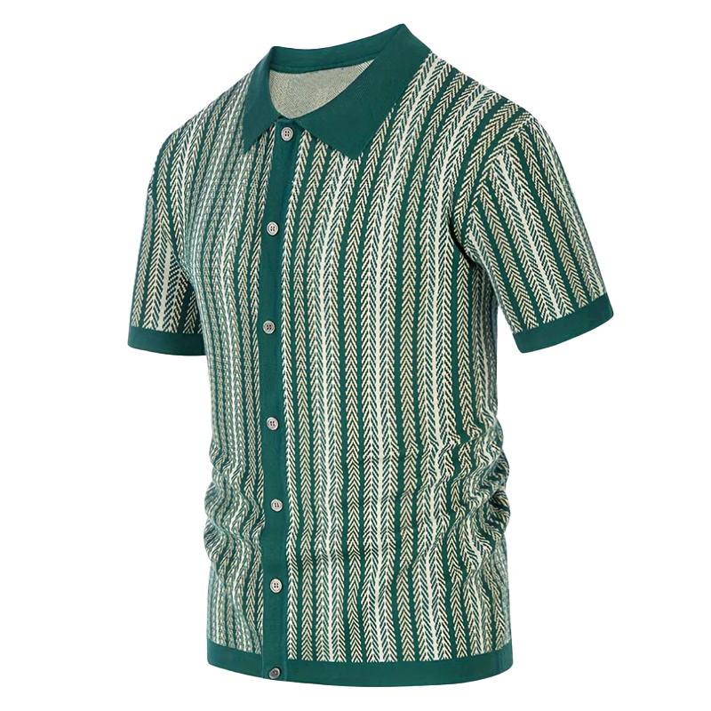 Tom | Men'S Summer Fashion Knitted Short Sleeve Shirt - Image 5