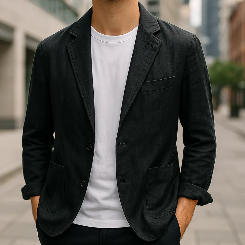 Tom | Men'S Vintage Casual Washed Linen Single Breasted Blazer - Image 2