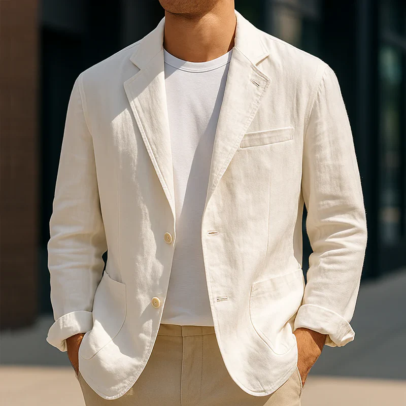 Tom | Men'S Vintage Casual Washed Linen Single Breasted Blazer - Image 5