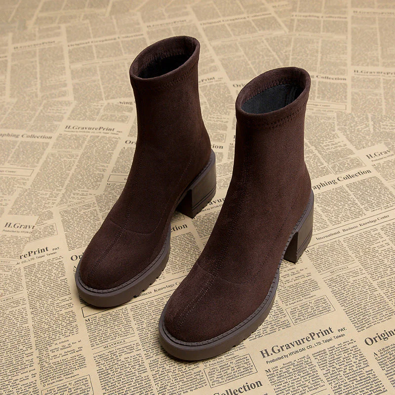 Tomás® | Chunky Heeled Suede Boots - Image 2