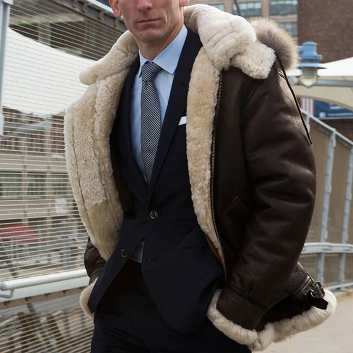 Tómas® | Davide Costa Fur Lined Pilot Jacket - Image 5