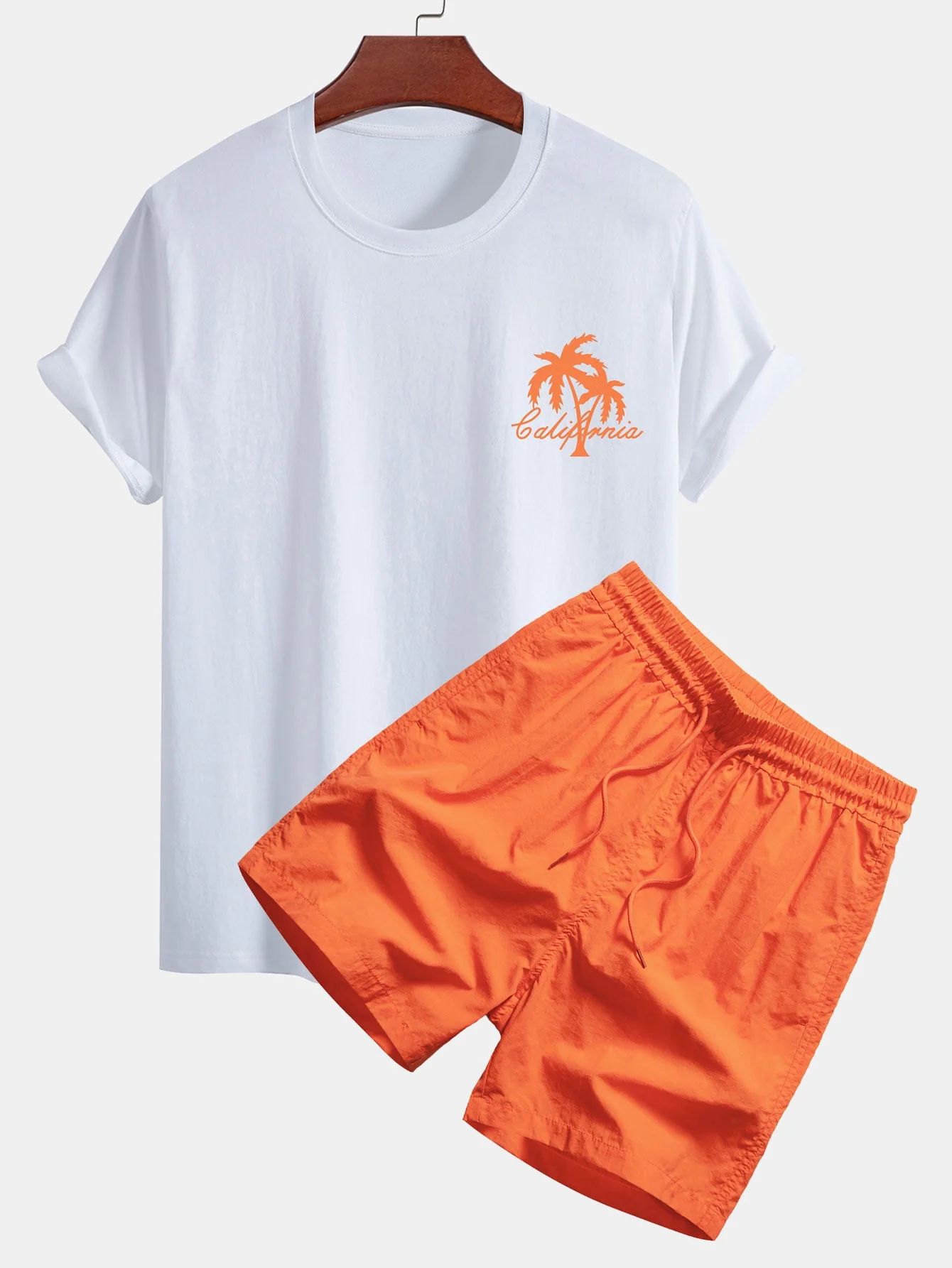 Tomás® | Palm Tree Print Cotton T-Shirt & Swim Shorts - Image 3