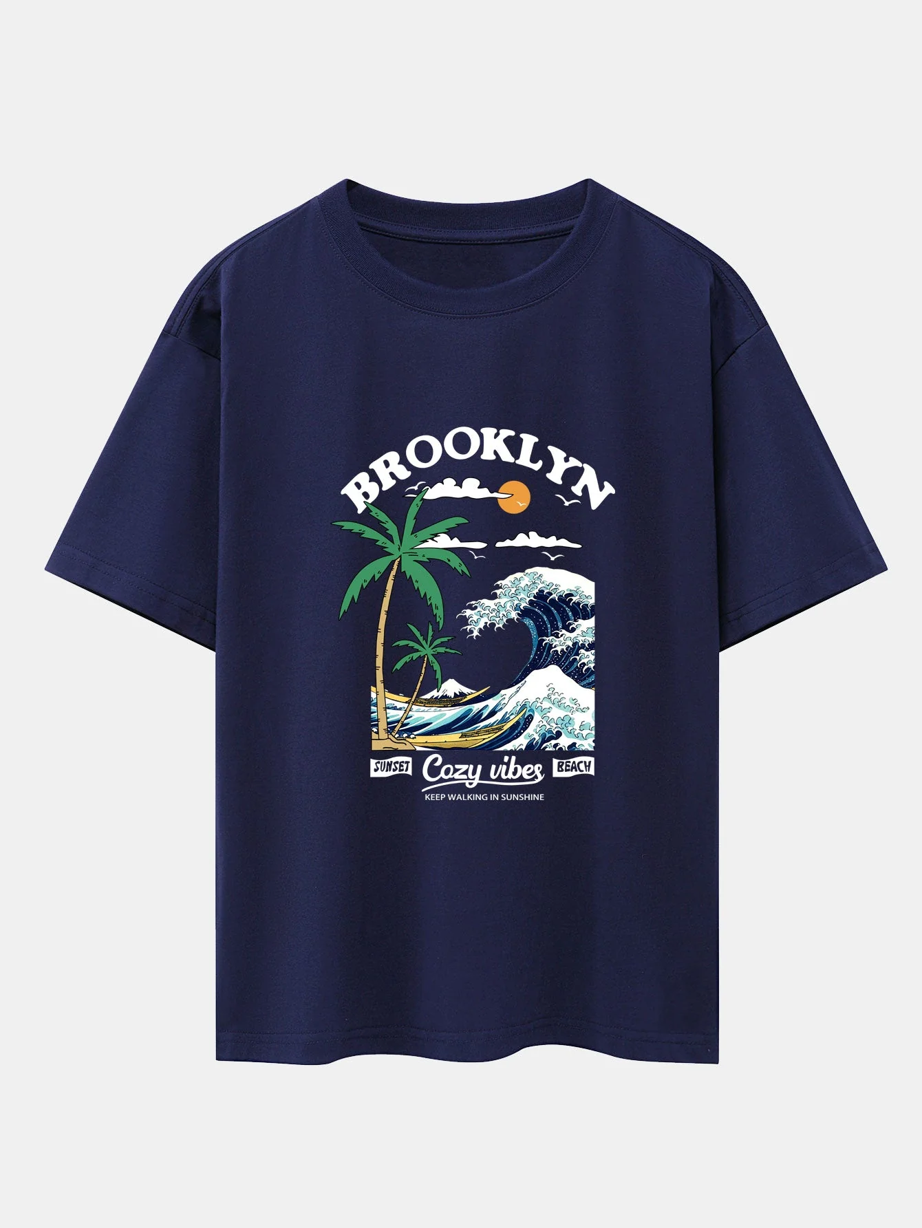 Tony® | Beach Waves Print Drop Shoulder Oversize T-Shirt - Image 12