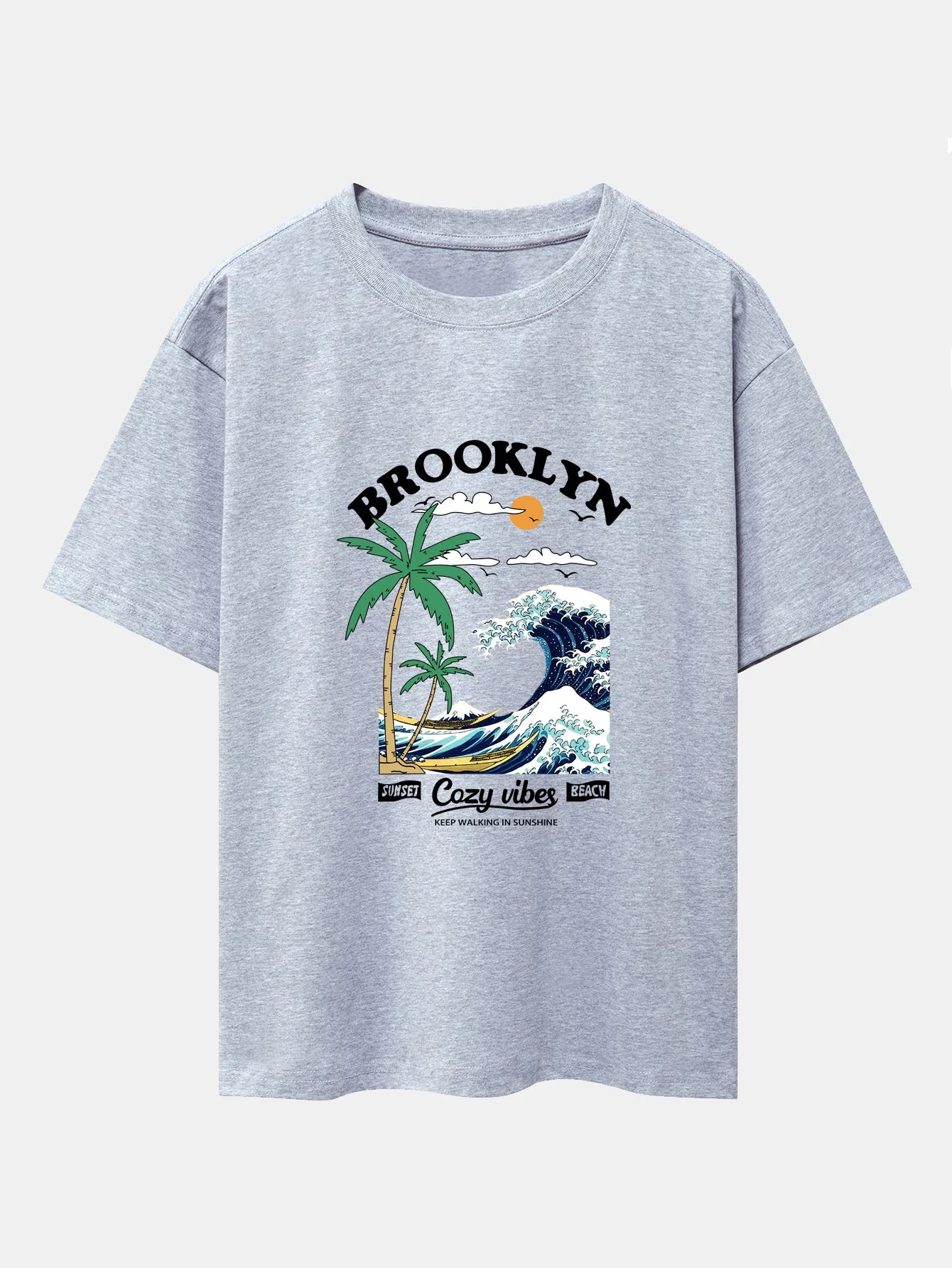Tony® | Beach Waves Print Drop Shoulder Oversize T-Shirt - Image 13
