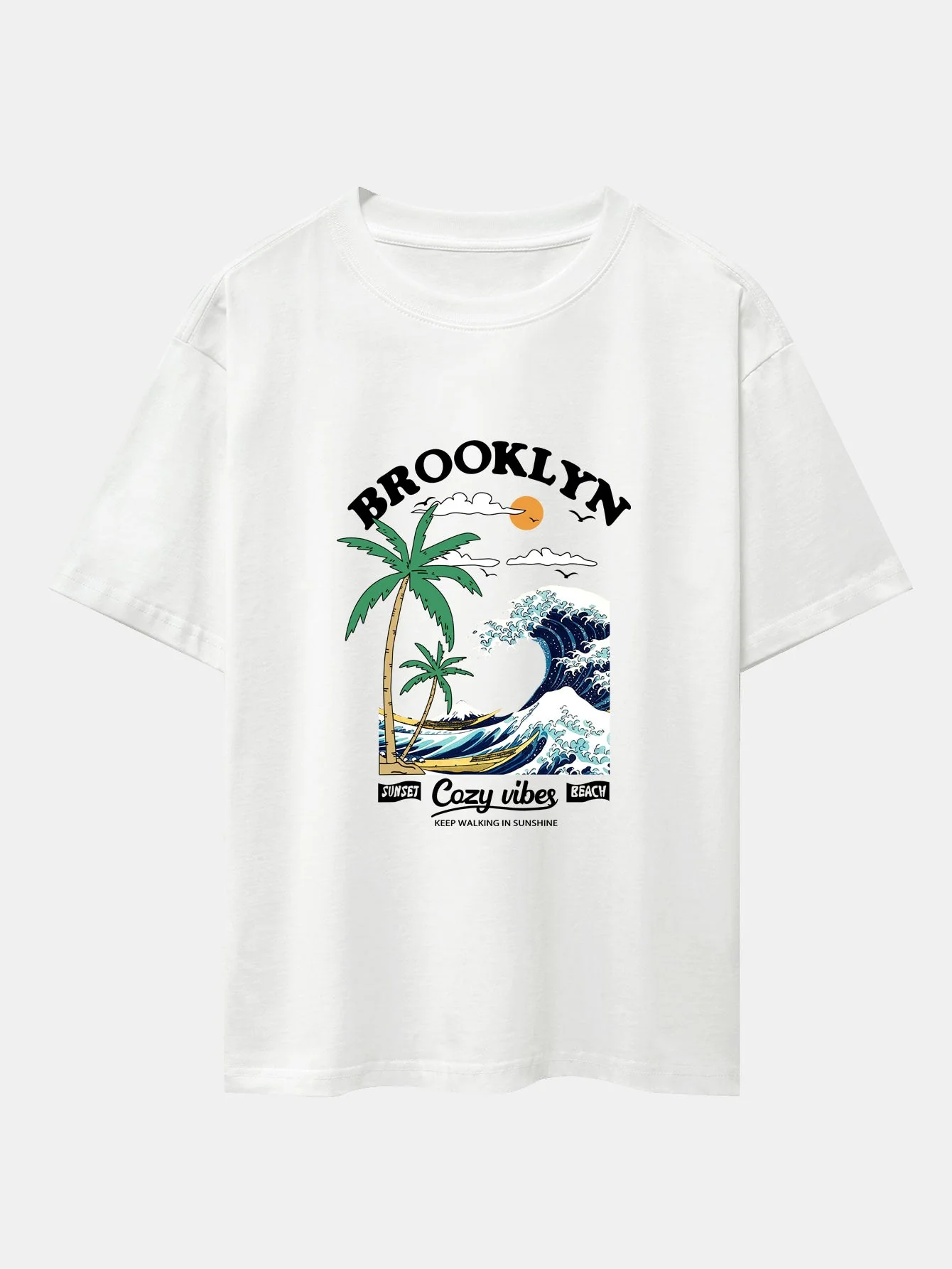 Tony® | Beach Waves Print Drop Shoulder Oversize T-Shirt - Image 3