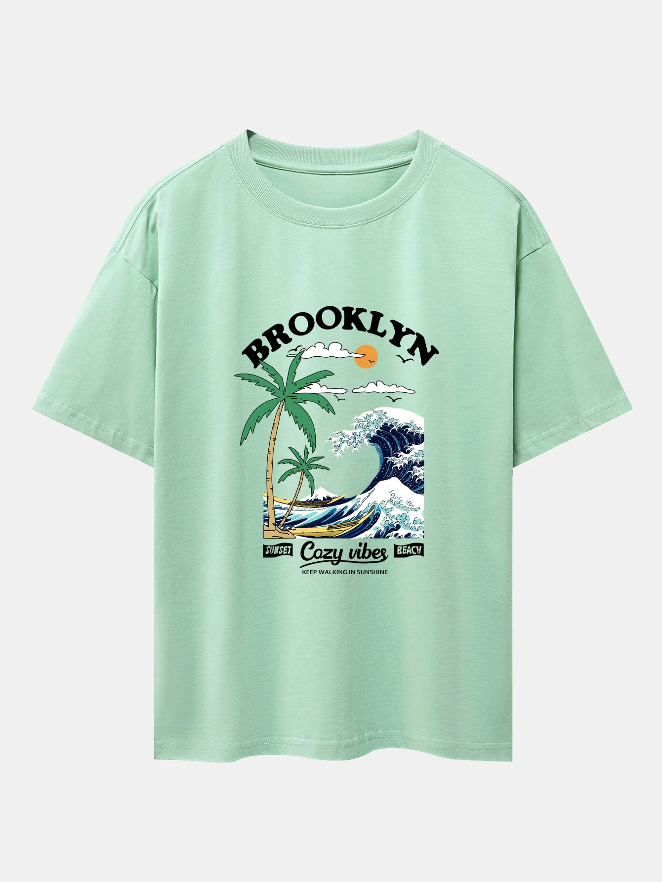 Tony® | Beach Waves Print Drop Shoulder Oversize T-Shirt - Image 6