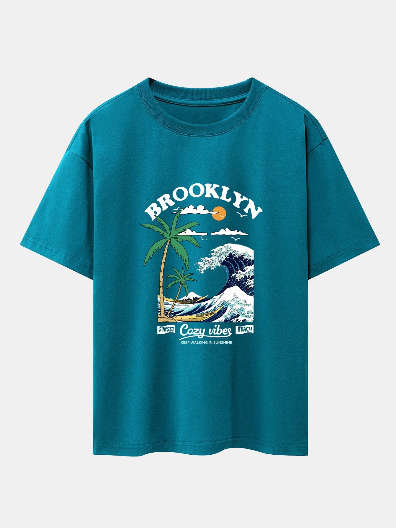 Tony® | Beach Waves Print Drop Shoulder Oversize T-Shirt - Image 7