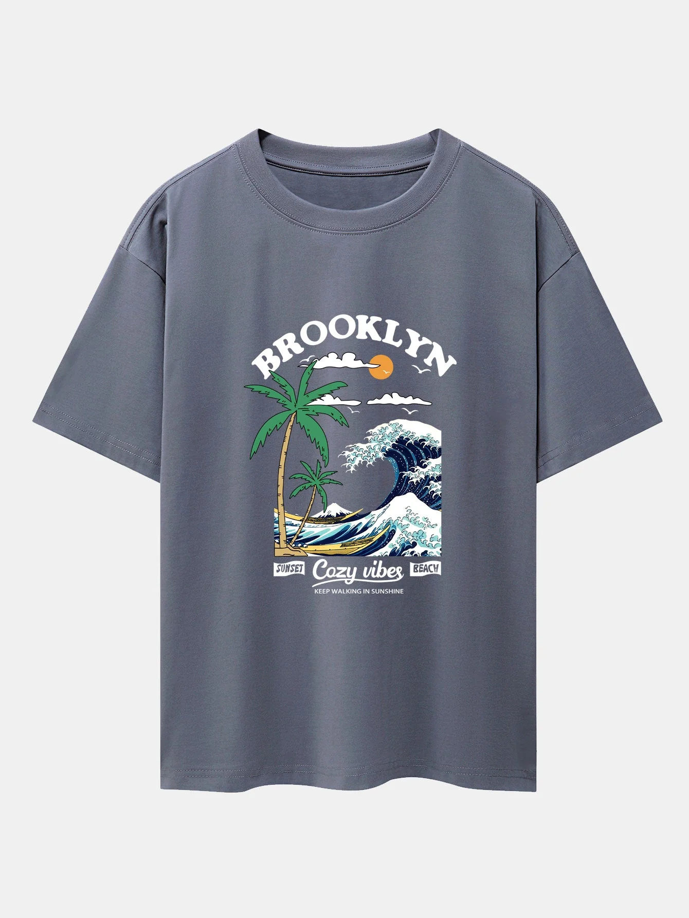 Tony® | Beach Waves Print Drop Shoulder Oversize T-Shirt - Image 9