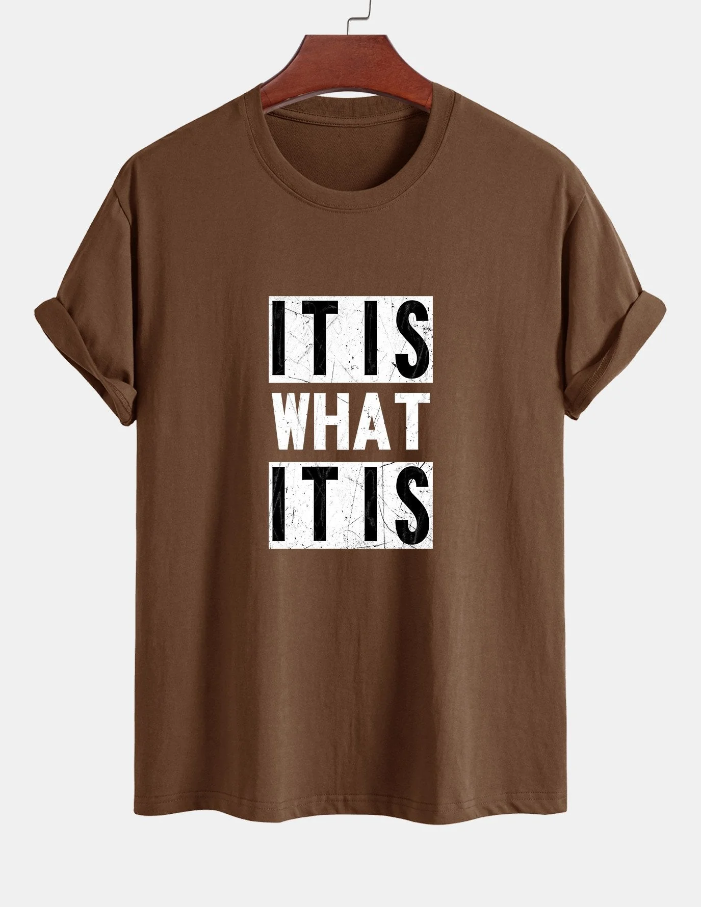 Tranquilino® | It Is What It Is Print Cotton T-Shirt - Image 2