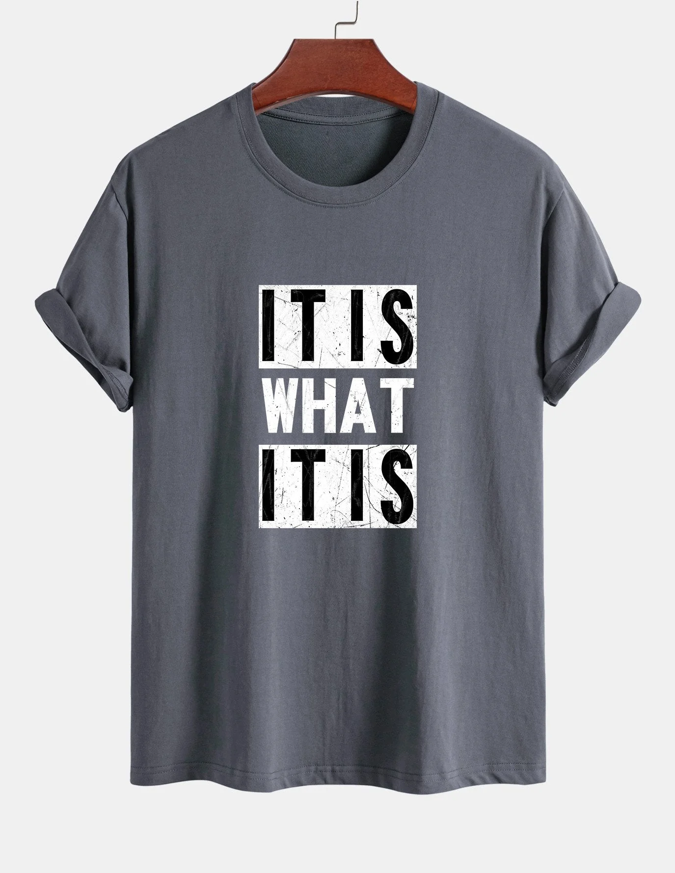 Tranquilino® | It Is What It Is Print Cotton T-Shirt - Image 5