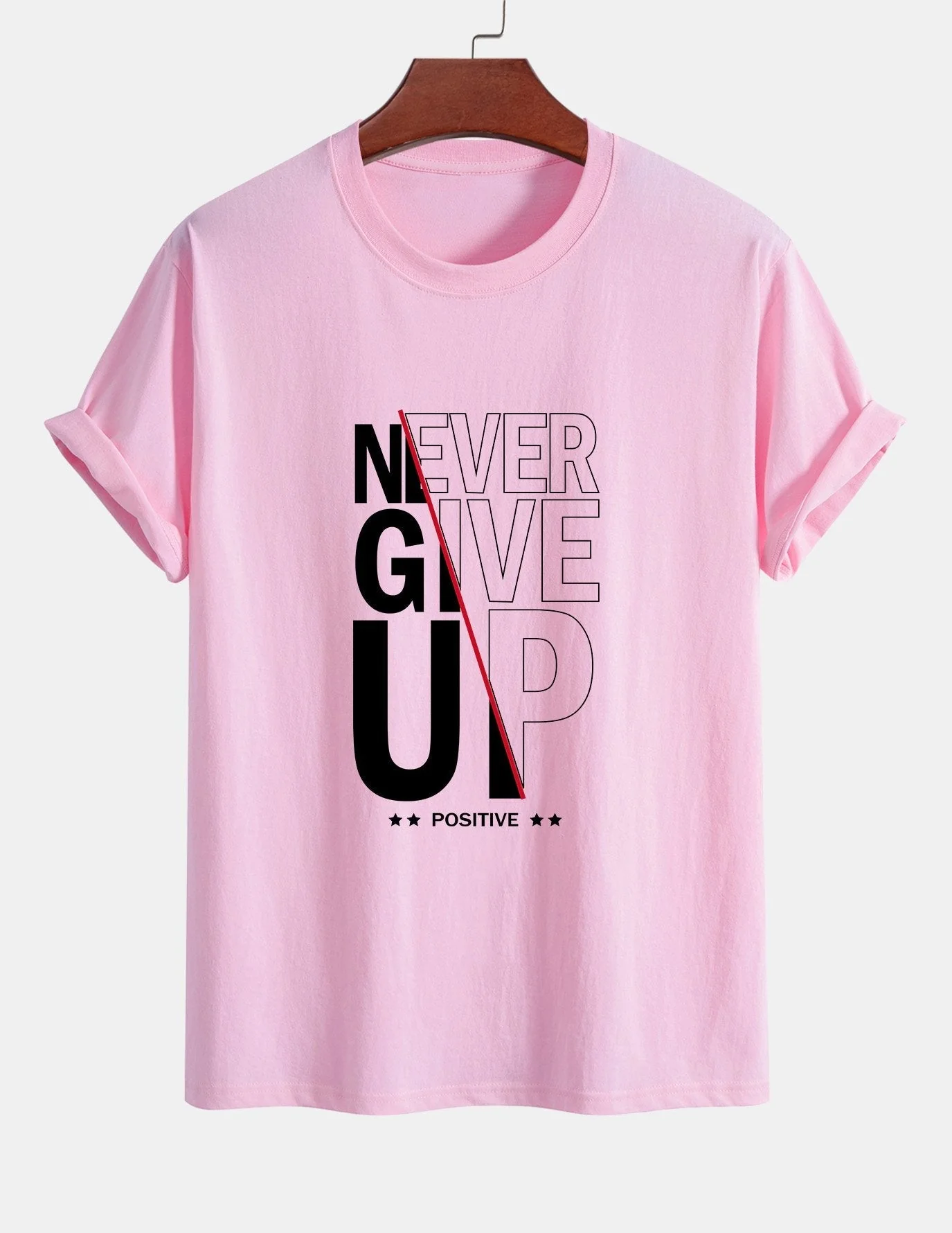 Trasímaco® | Never Give Up Print Cotton T-Shirt - Image 12
