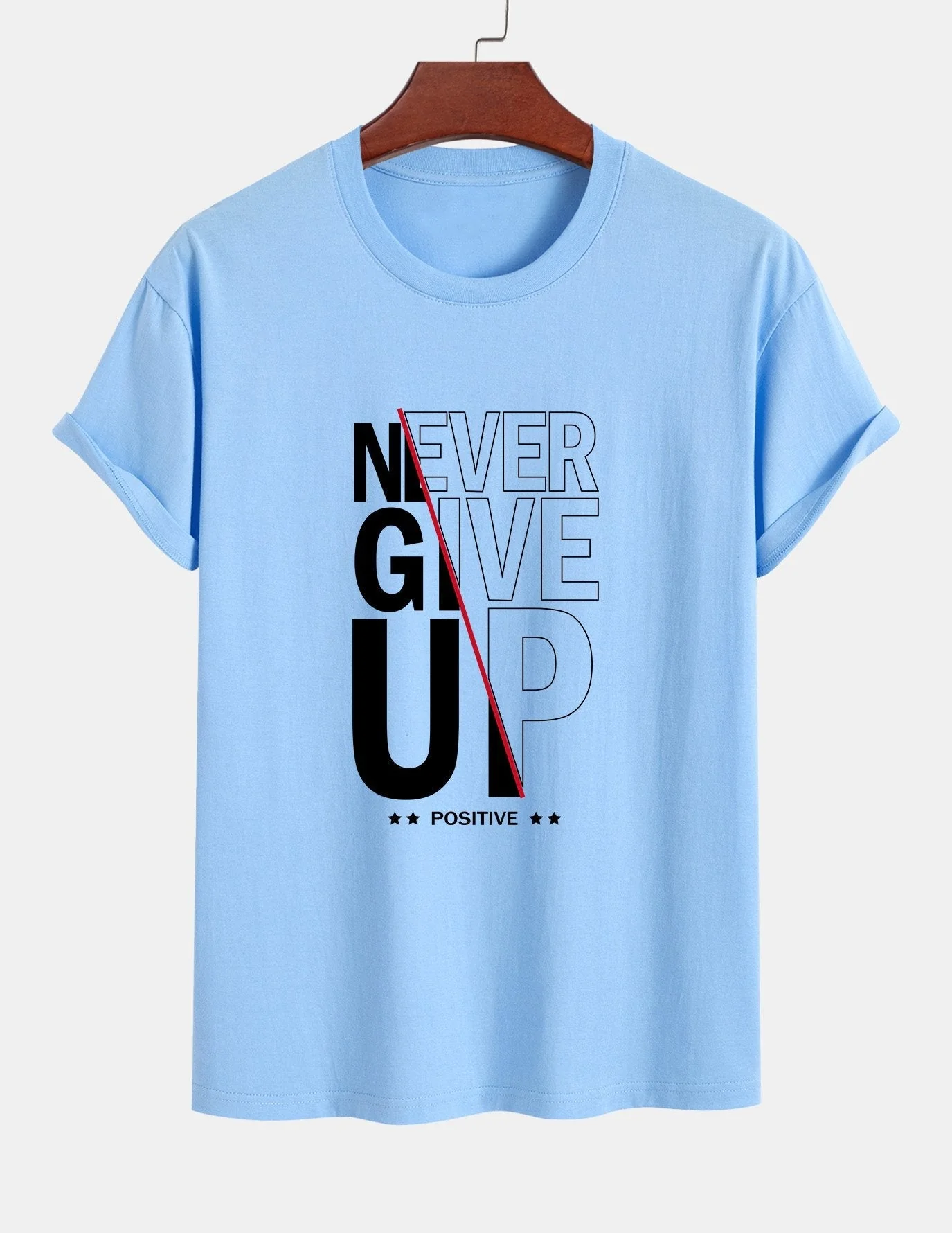 Trasímaco® | Never Give Up Print Cotton T-Shirt - Image 15