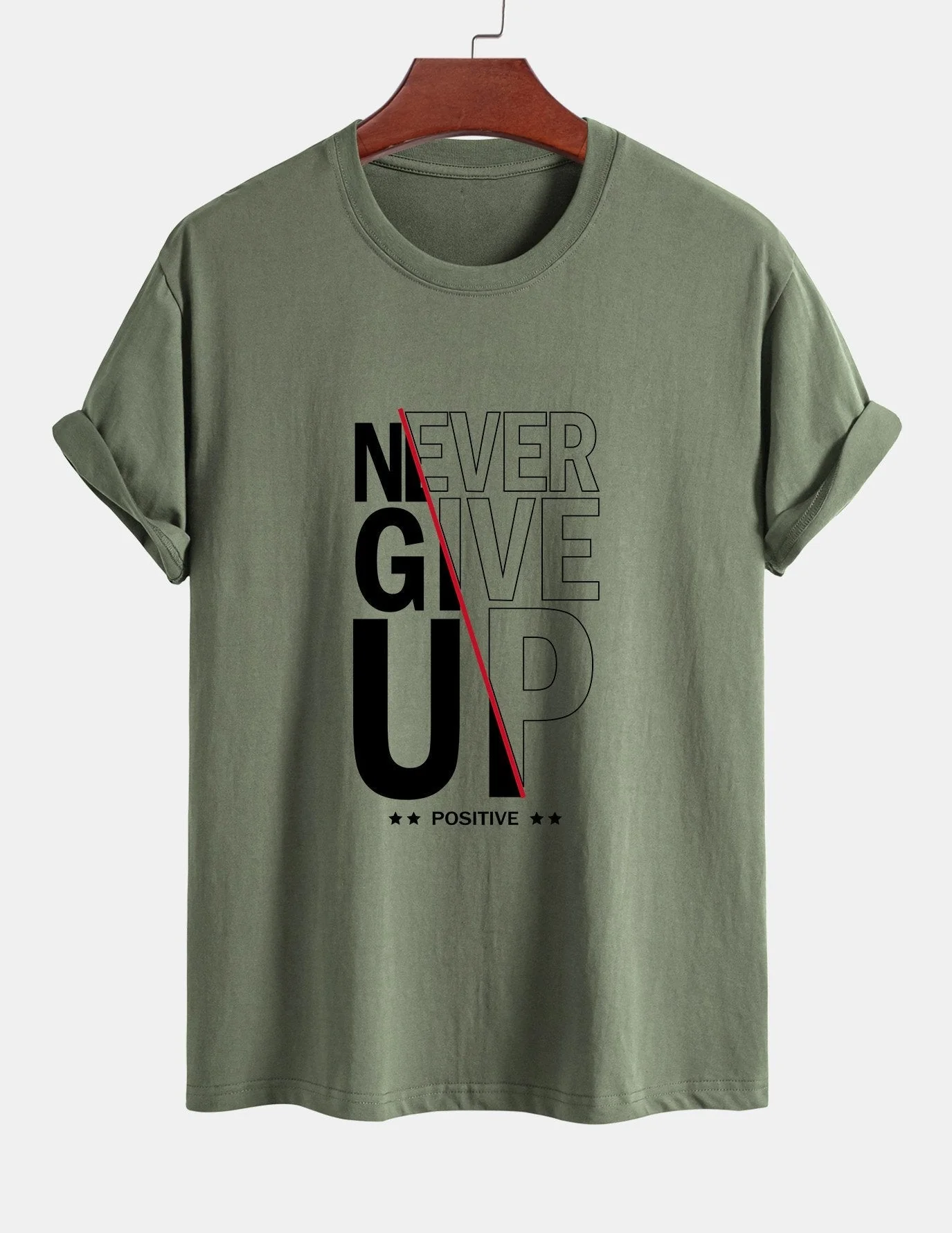 Trasímaco® | Never Give Up Print Cotton T-Shirt - Image 16