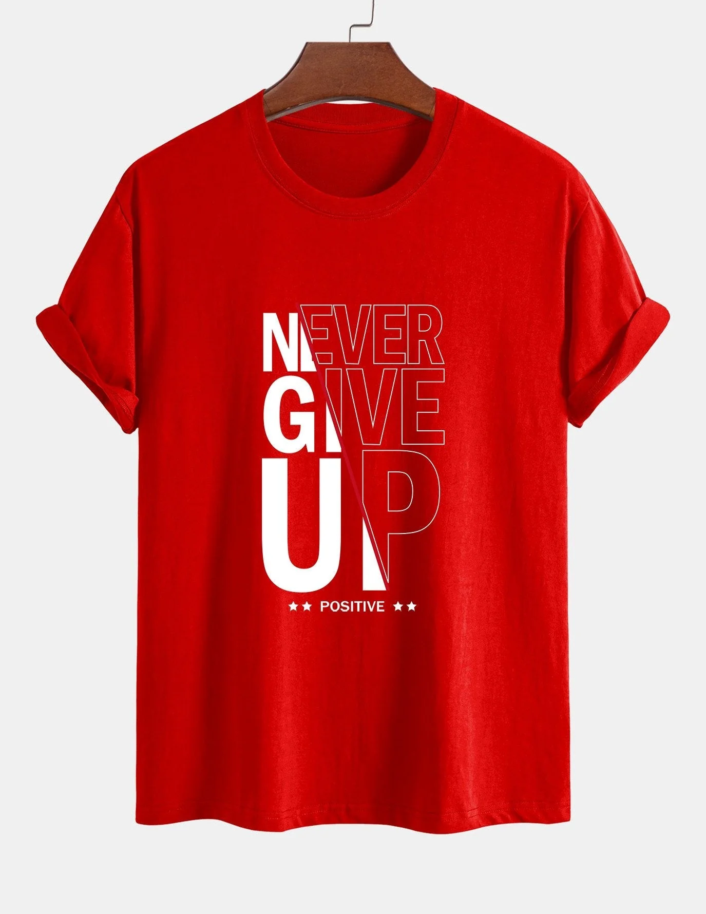 Trasímaco® | Never Give Up Print Cotton T-Shirt - Image 3