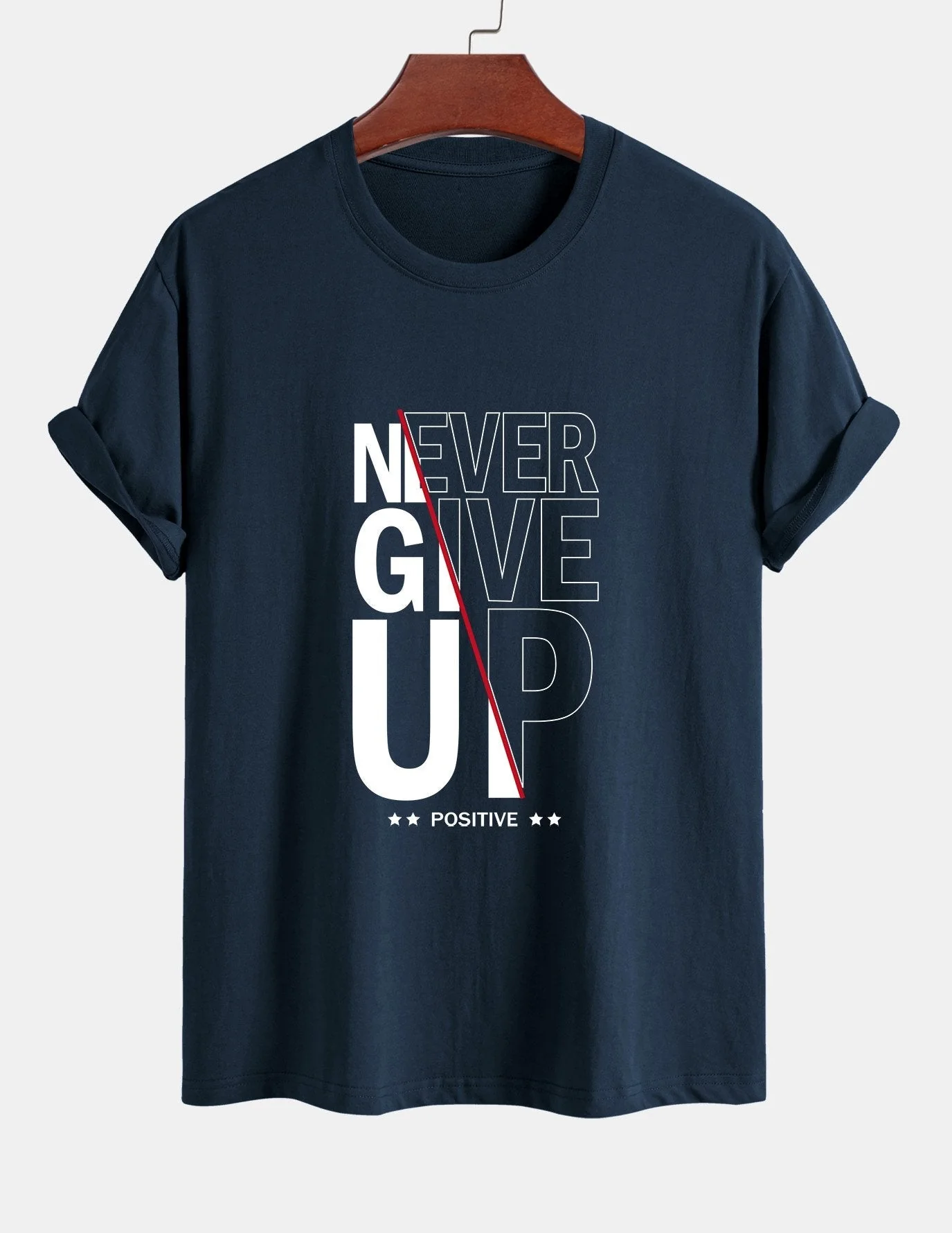 Trasímaco® | Never Give Up Print Cotton T-Shirt - Image 5