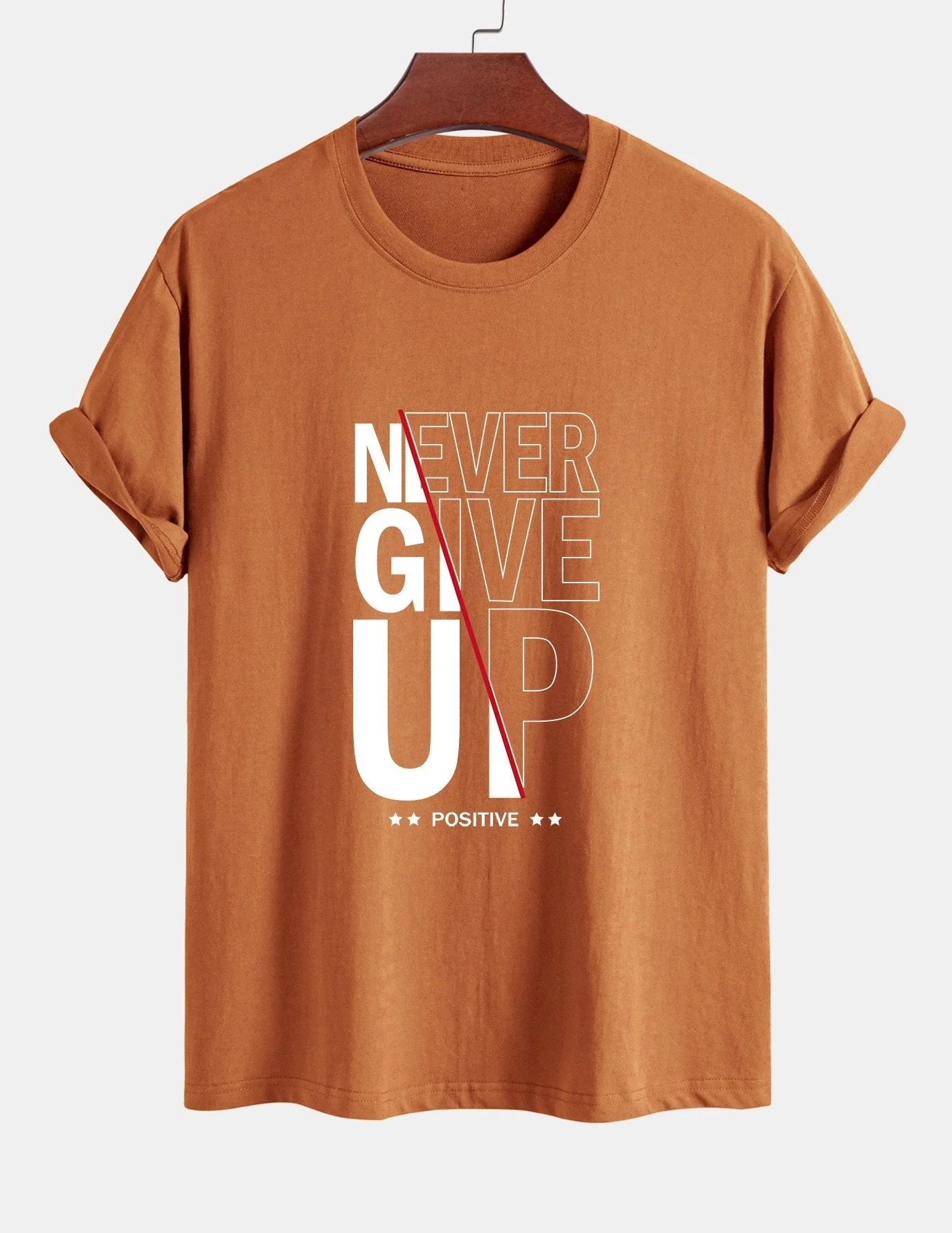 Trasímaco® | Never Give Up Print Cotton T-Shirt - Image 6