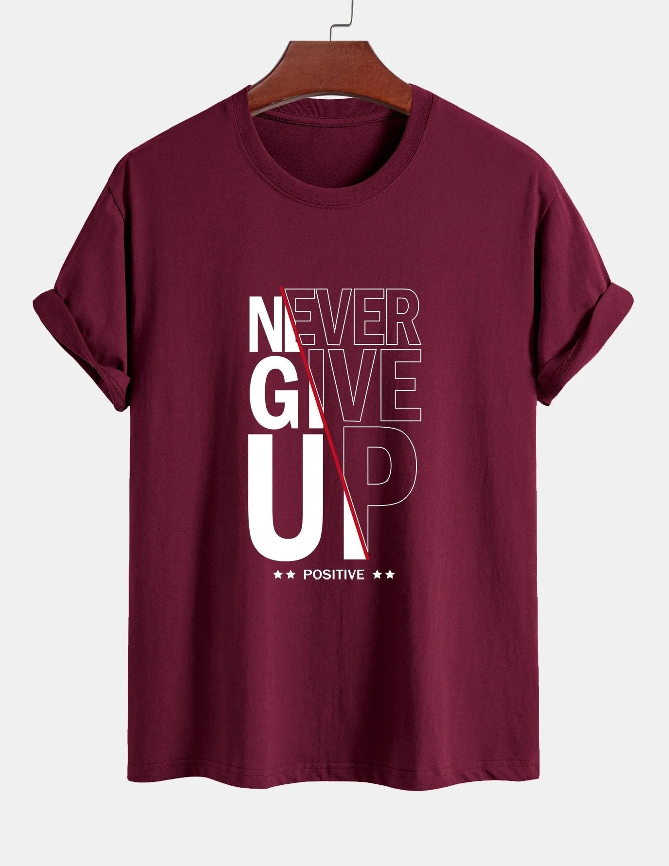 Trasímaco® | Never Give Up Print Cotton T-Shirt - Image 9