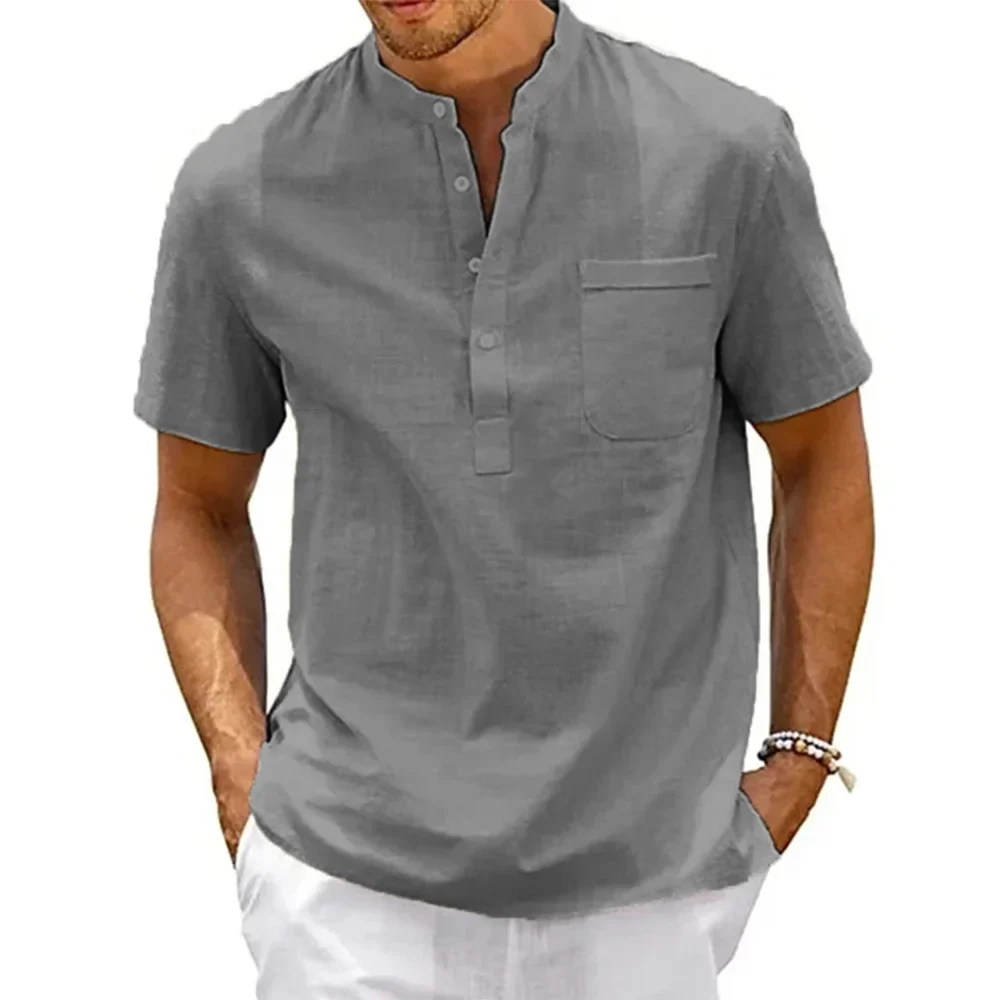 Trent® | Henley Linen And Cotton Shirt - Image 4