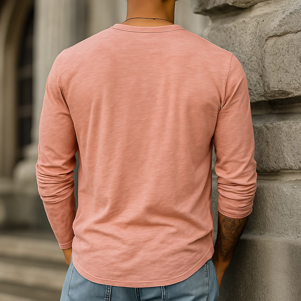 Trent | Men'S Spring And Summer Casual Tough Style Henry Collar Bamboo Cotton Long Sleeve T-Shirt - Image 6