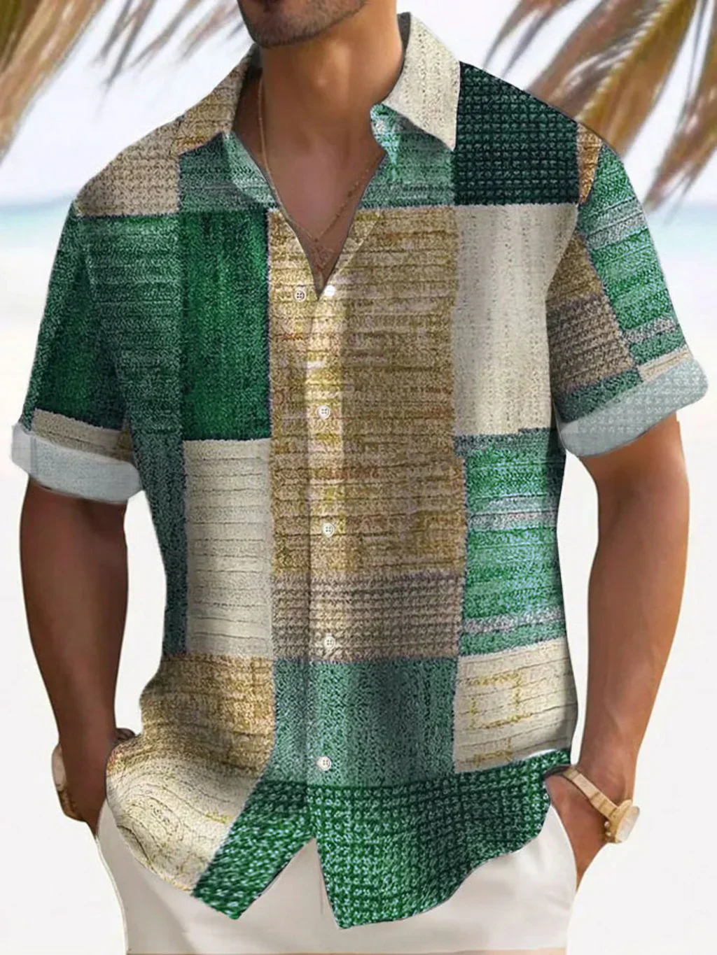 Trey | Elegant Patchwork Shirt - Image 3