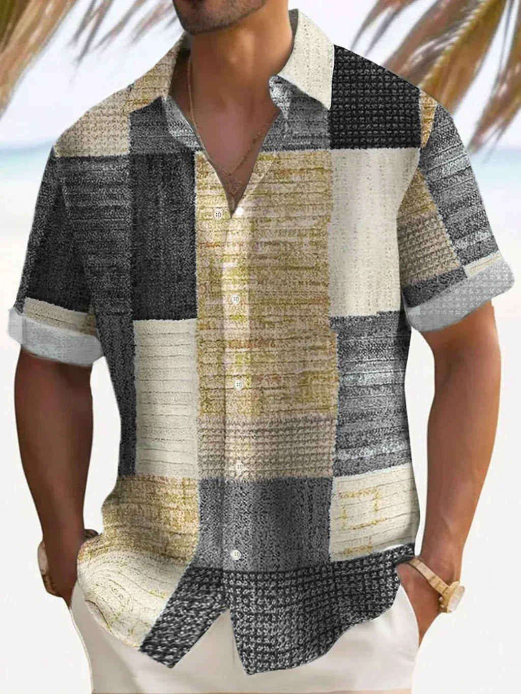 Trey | Elegant Patchwork Shirt - Image 4