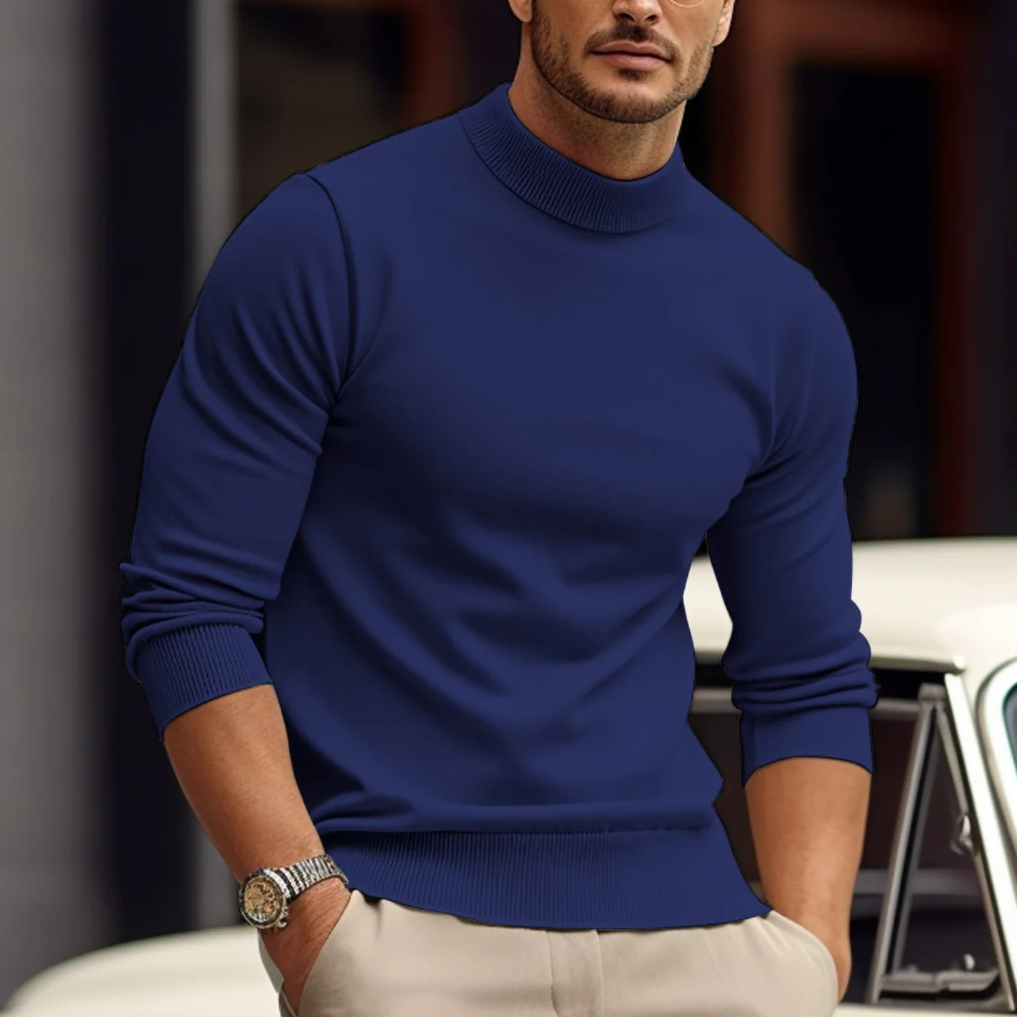 Tristan® | Men's sweater made of soft cotton - Image 2