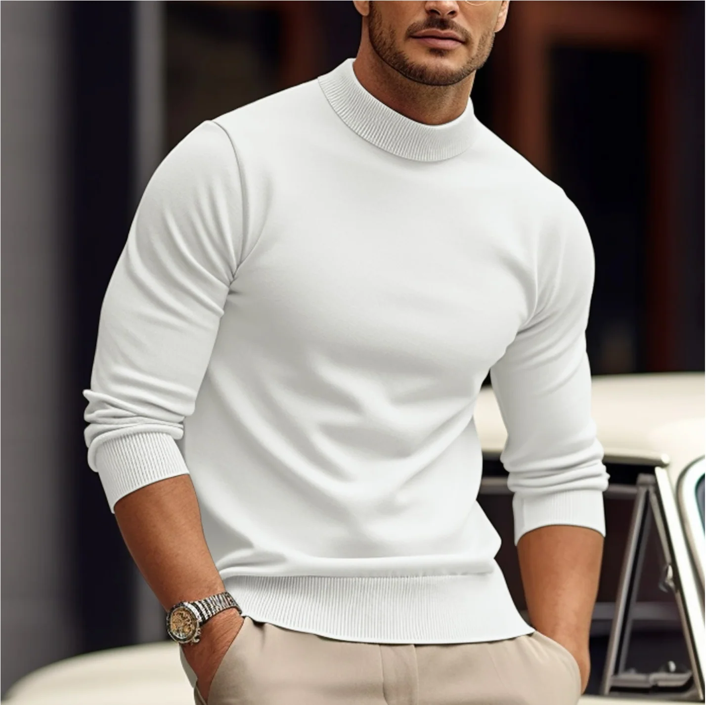 Tristan® | Men's sweater made of soft cotton - Image 3