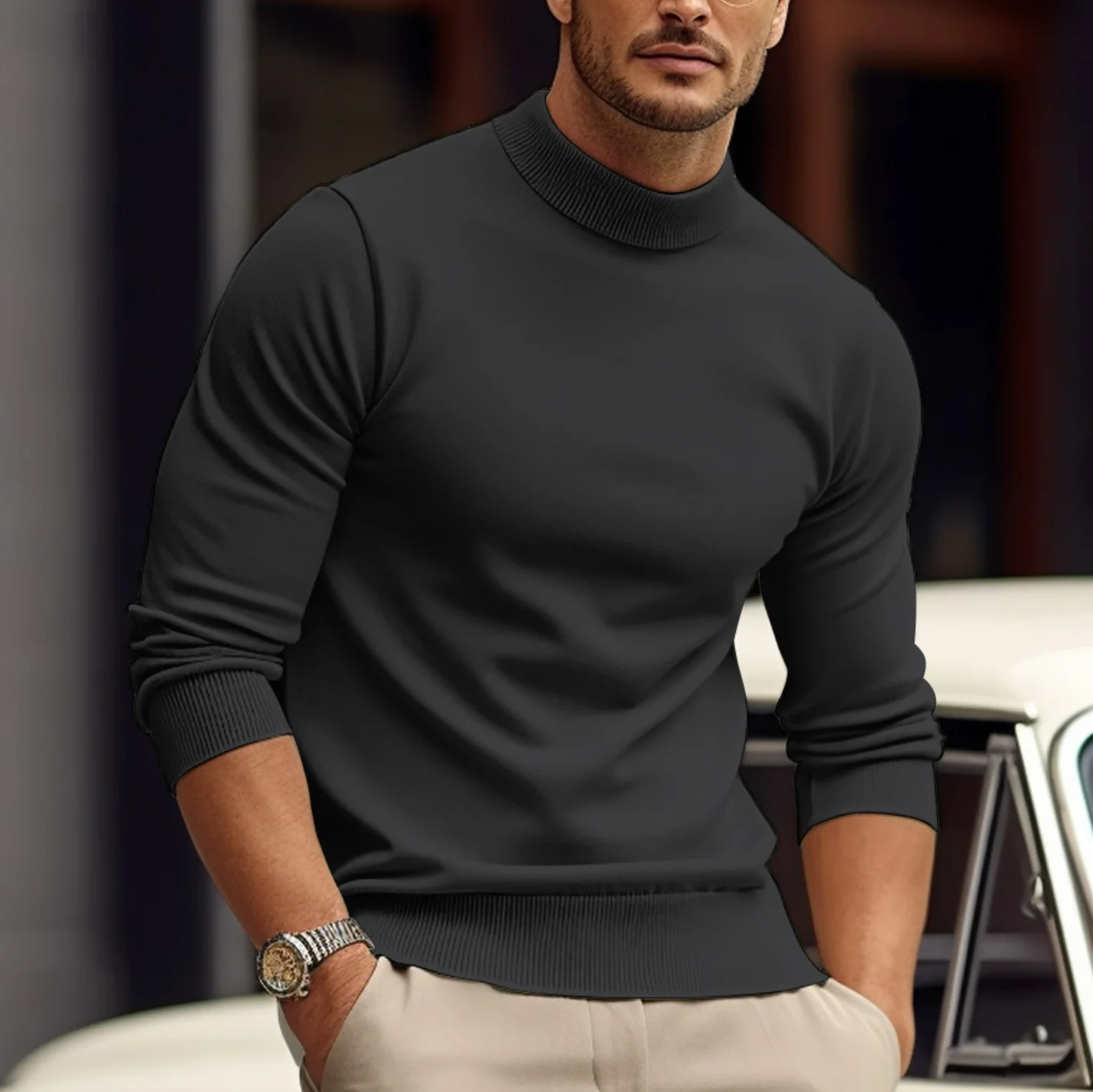 Tristan® | Men's sweater made of soft cotton - Image 5