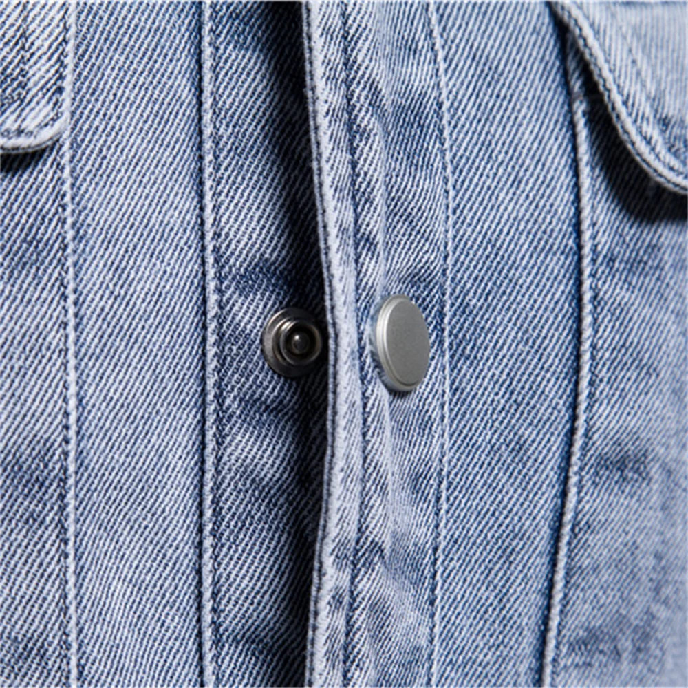 Truman® | 100% Cotton Denim Shirts Men Casual Solid Color Thick Long Sleeve Shirt For Men Spring High Quality Jeans Male Shirt - Image 4