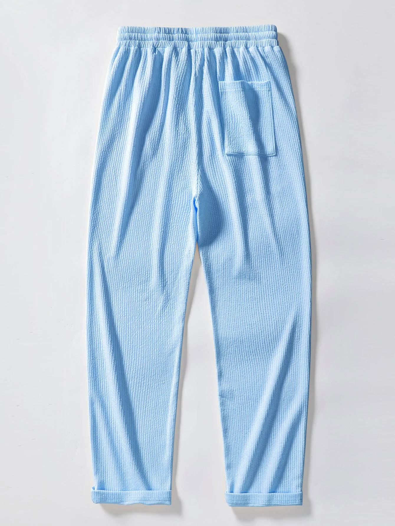 Truman® | Two Tone Muscle Fit Ribbed Stand Collar Shirt & Straight Leg Ribbed Pants - Image 19