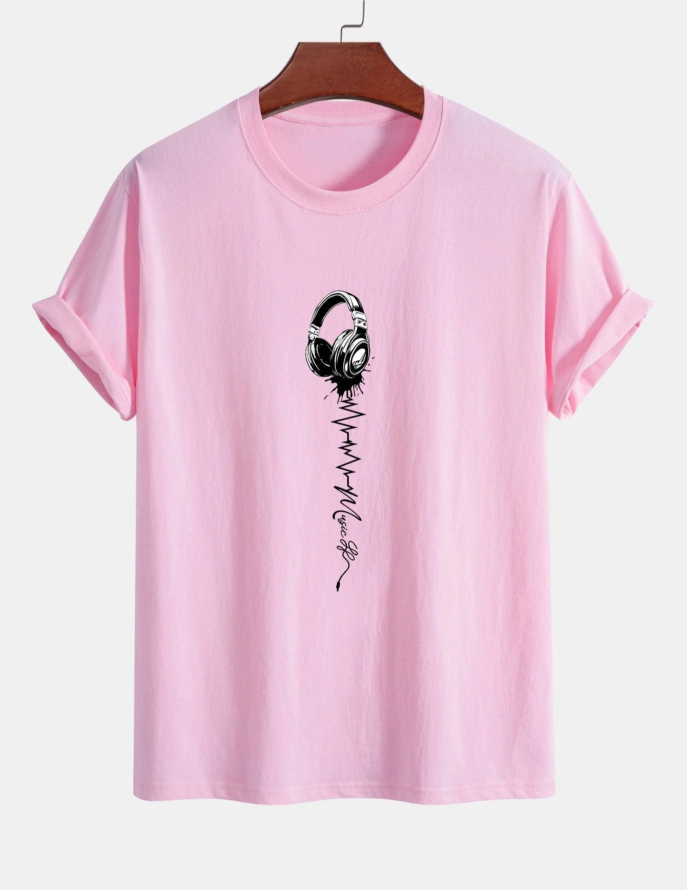Tulio® | Earphone Print Cotton T-Shirt - Image 11