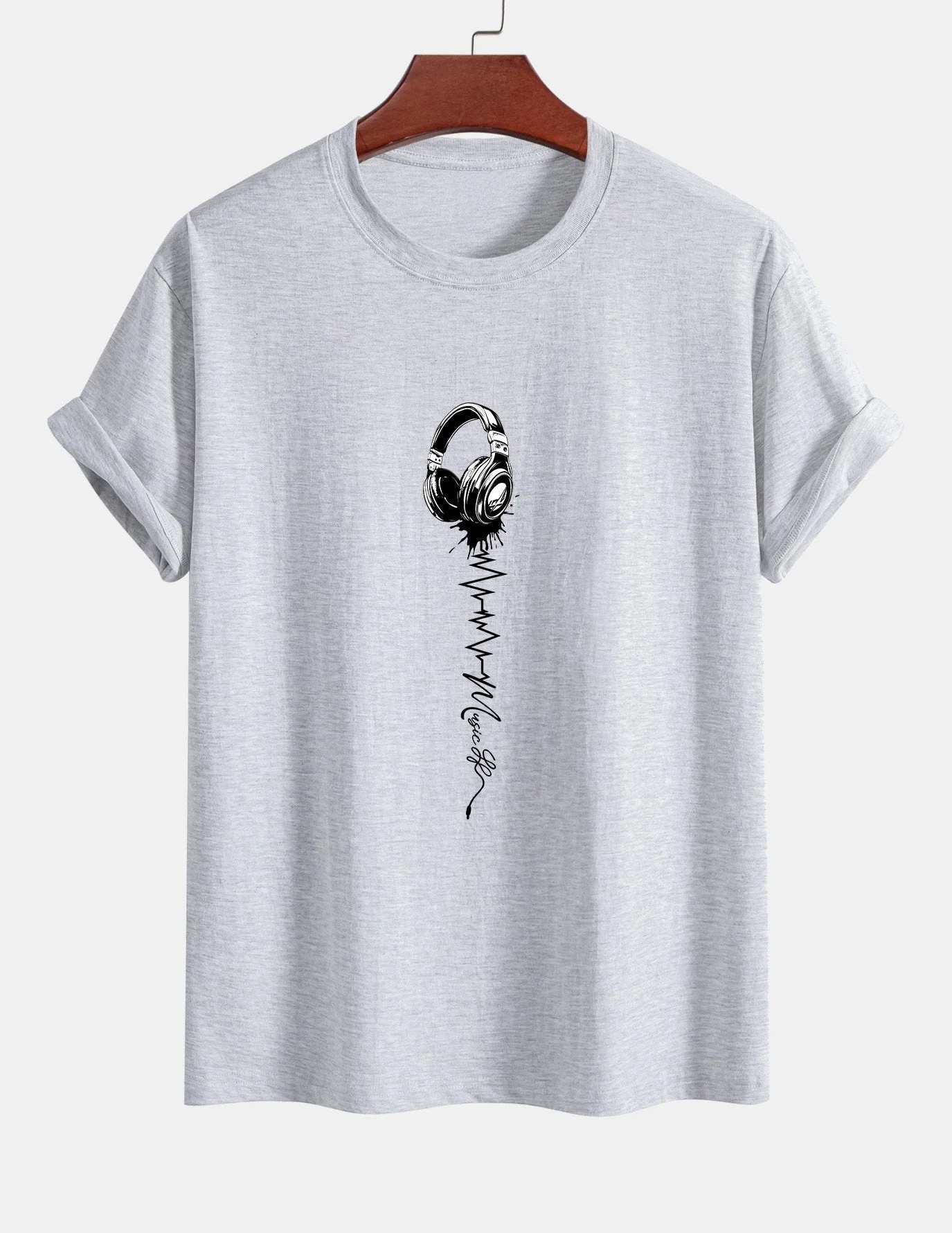 Tulio® | Earphone Print Cotton T-Shirt - Image 12