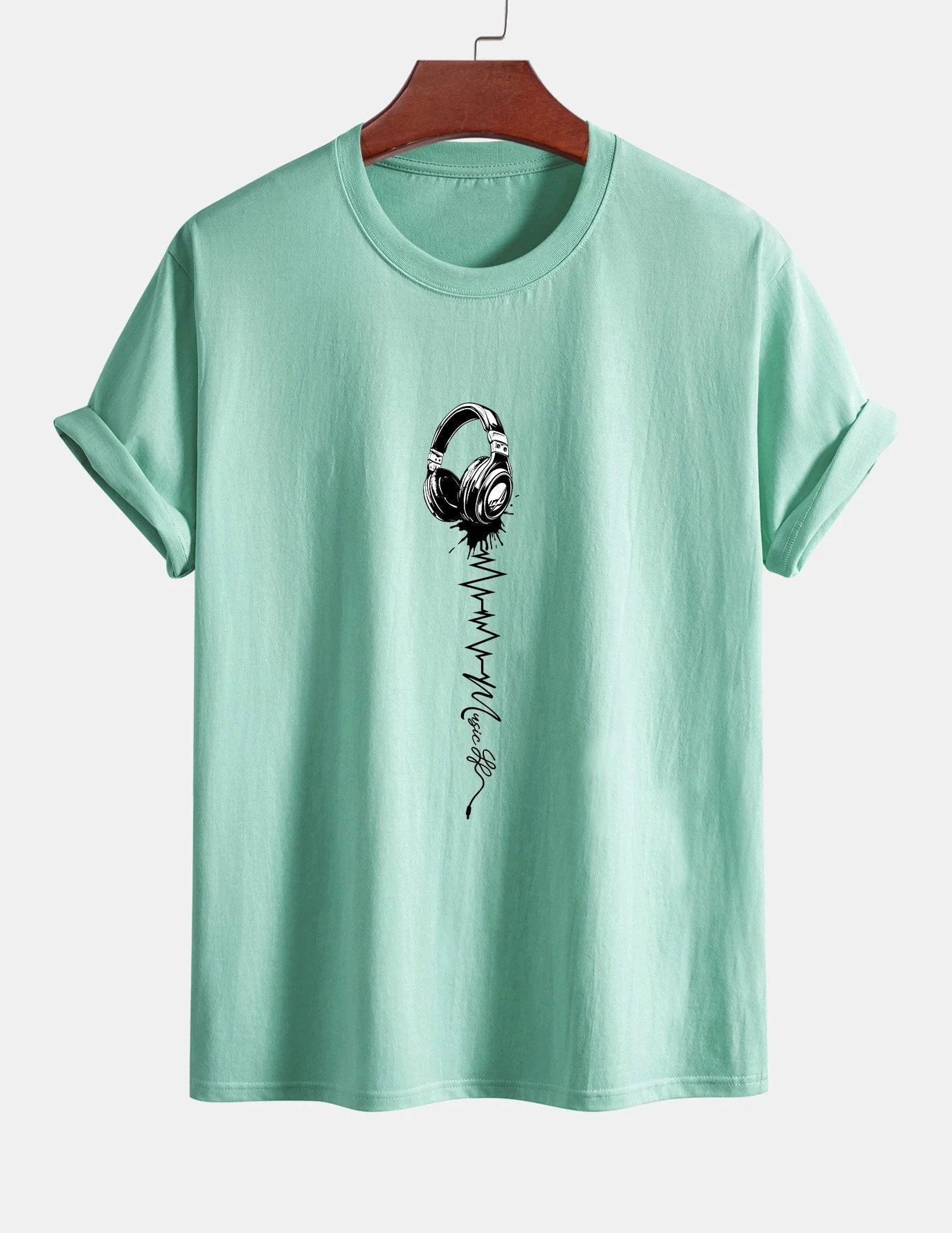 Tulio® | Earphone Print Cotton T-Shirt - Image 13
