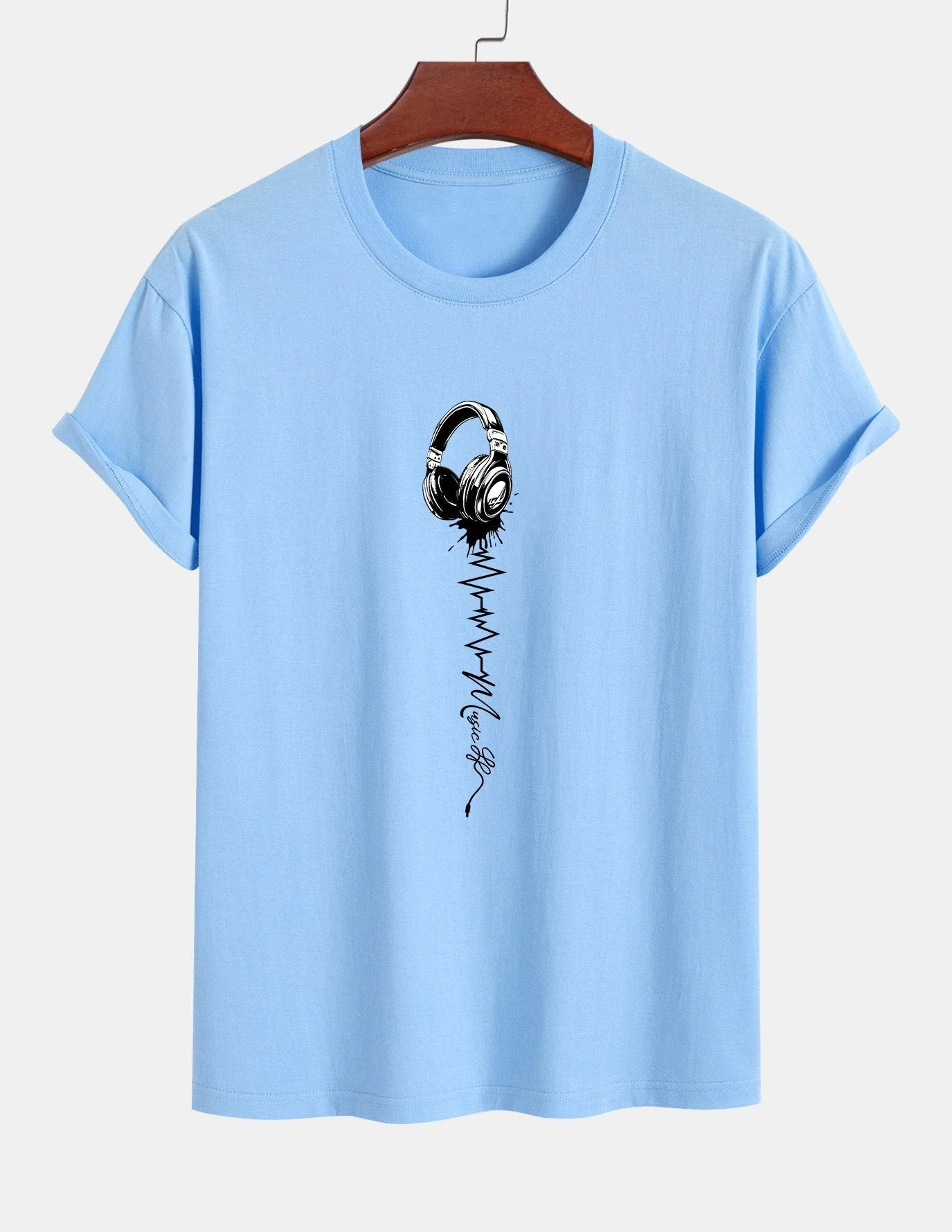 Tulio® | Earphone Print Cotton T-Shirt - Image 14