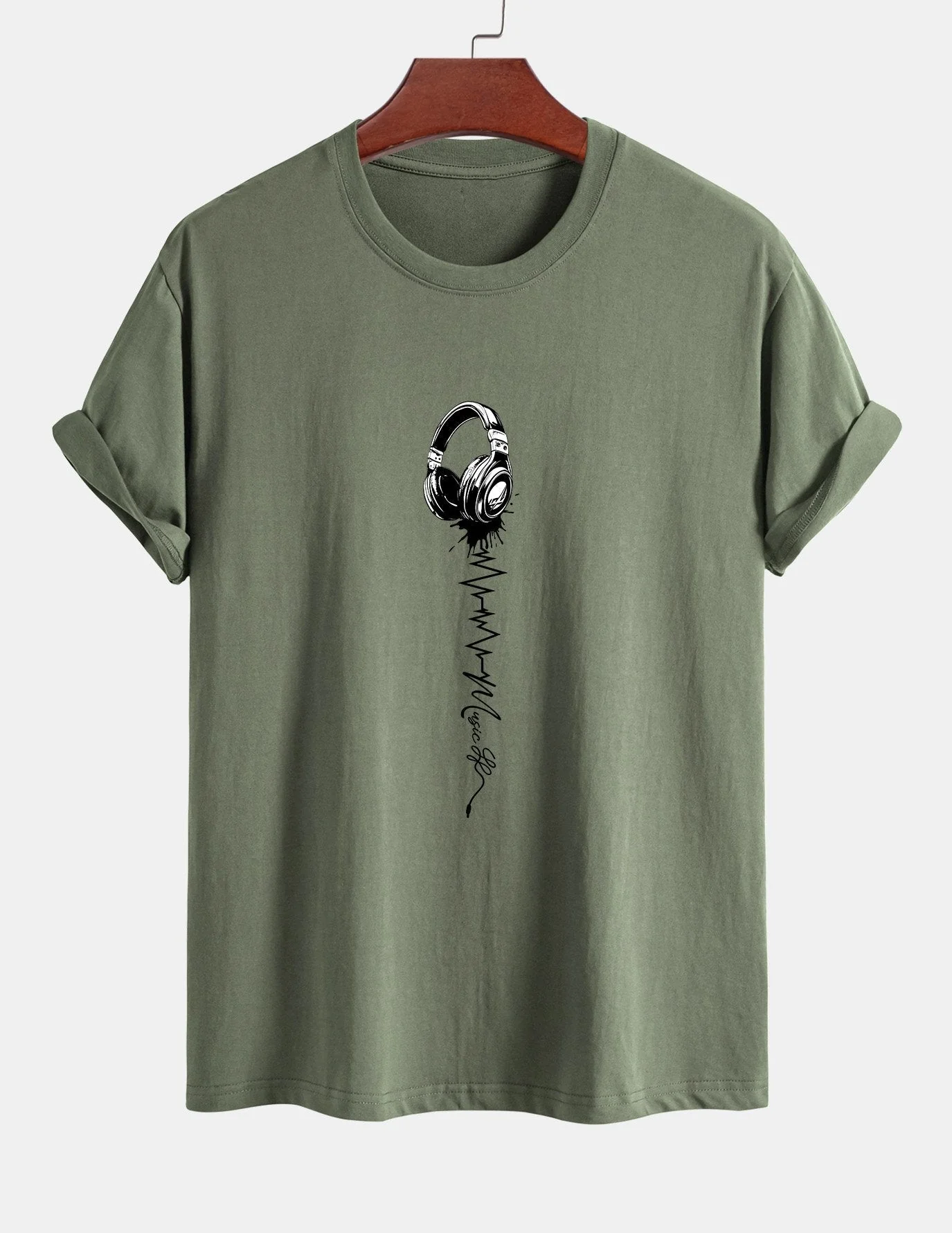 Tulio® | Earphone Print Cotton T-Shirt - Image 15