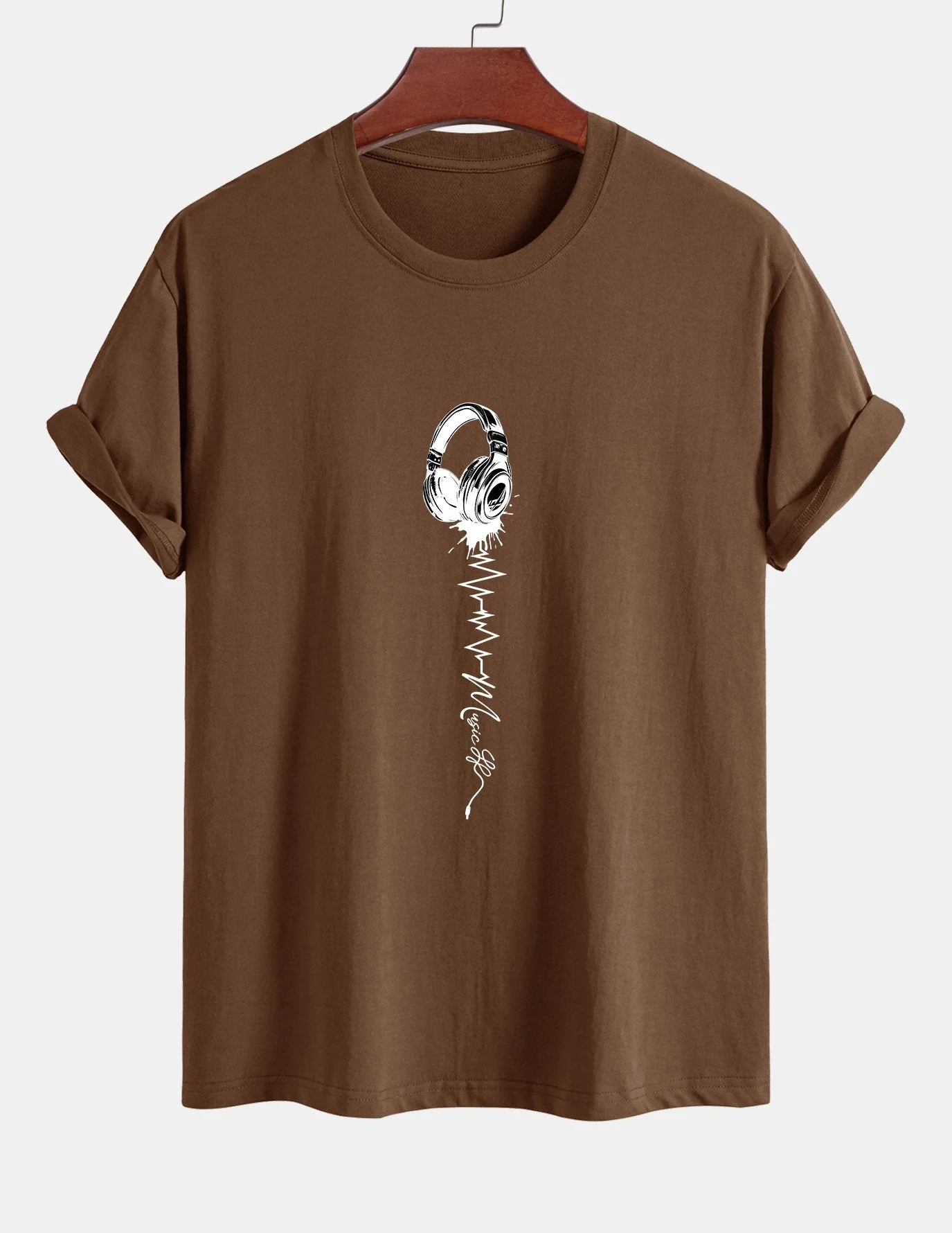 Tulio® | Earphone Print Cotton T-Shirt - Image 2