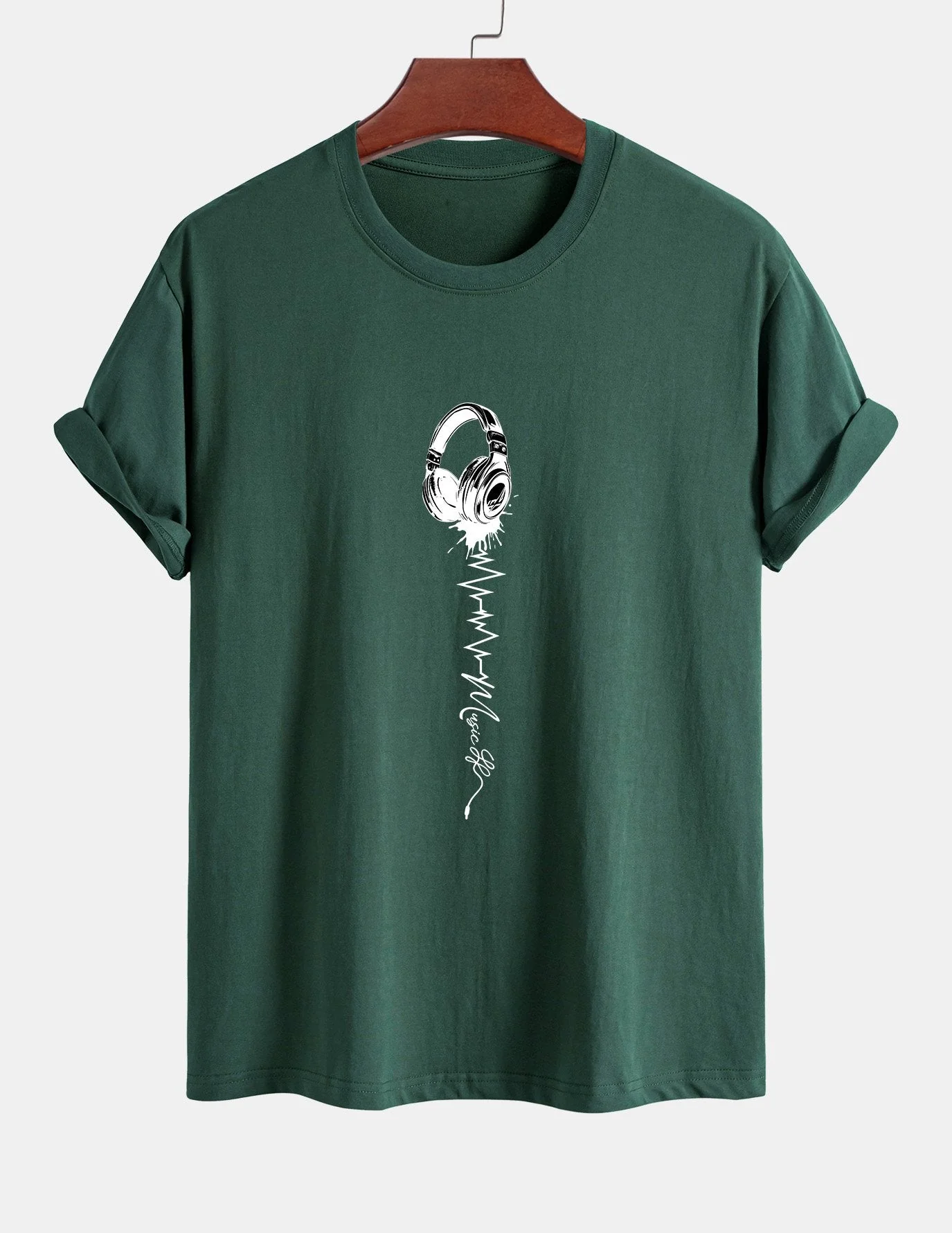 Tulio® | Earphone Print Cotton T-Shirt - Image 6