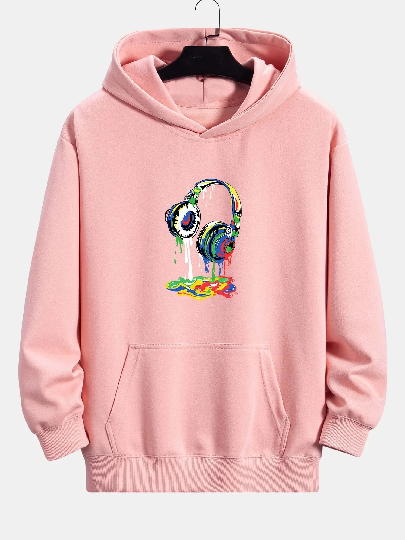 Tyrell | Dissolving Headphones Print Relax Fit Hoodie - Image 2
